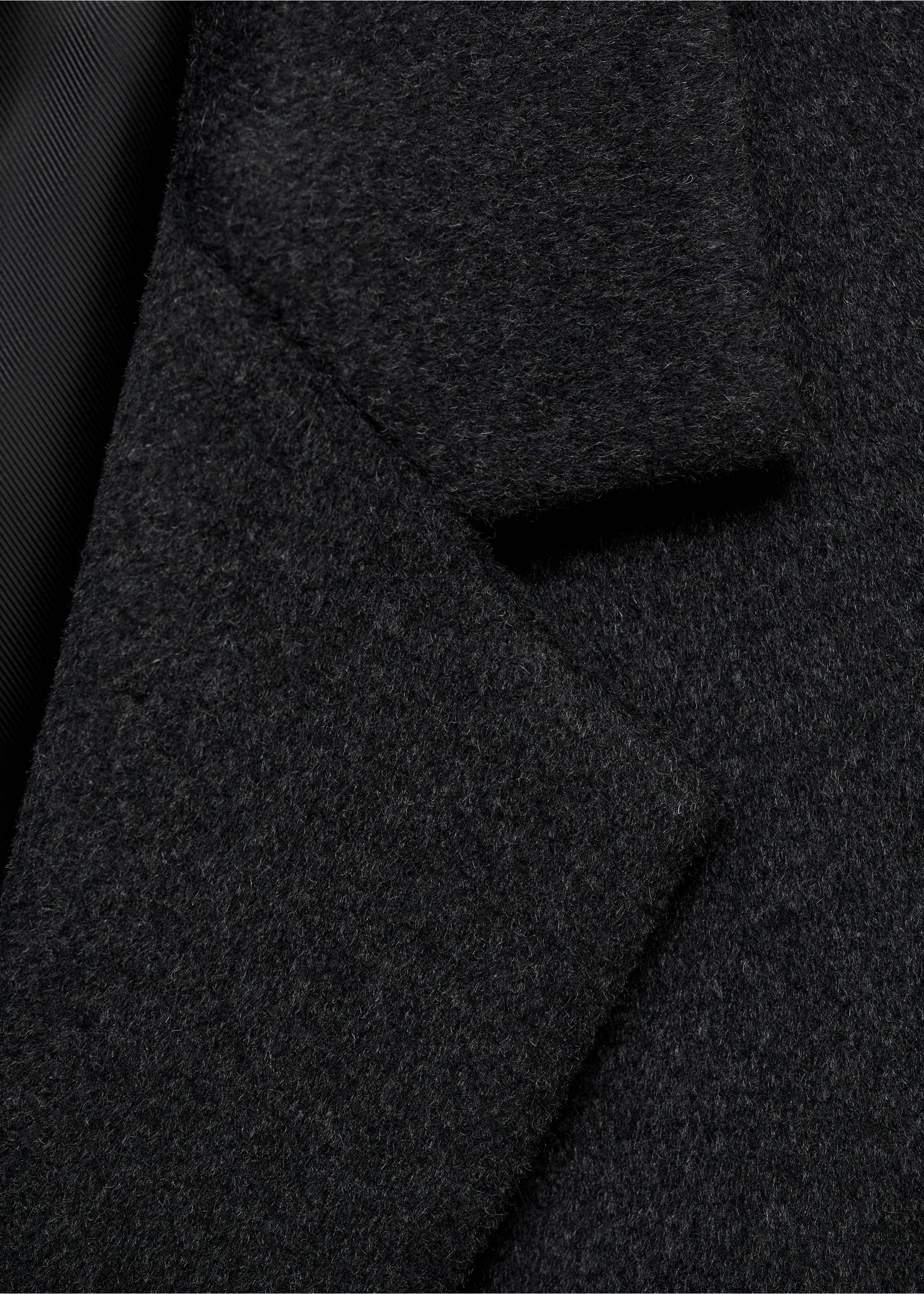 Double-breasted wool coat - Details of the article 8, Grey. Ref: 17015800-00.