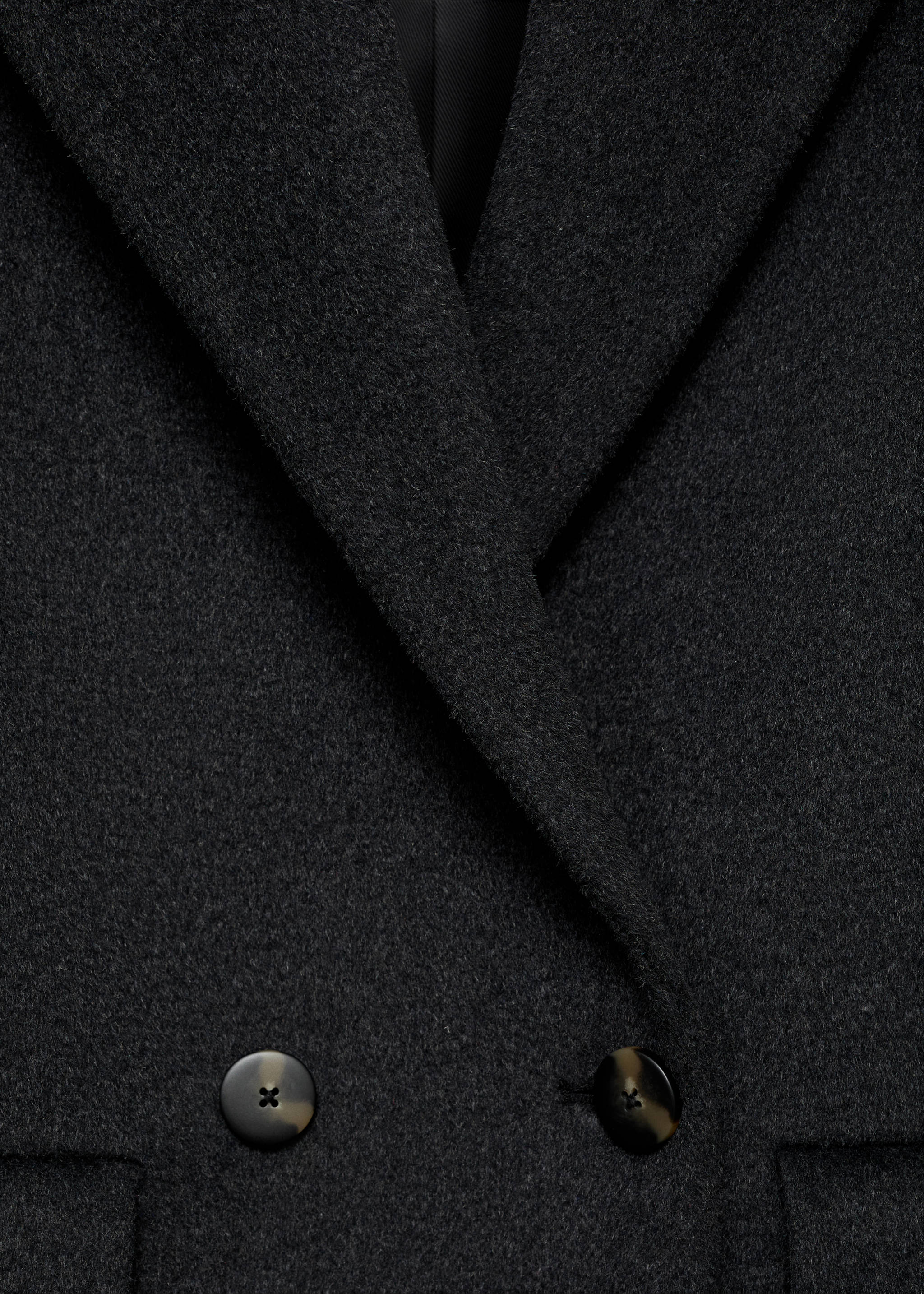 Double-breasted wool coat - Details of the article 0, Grey. Ref: 17015800-00.