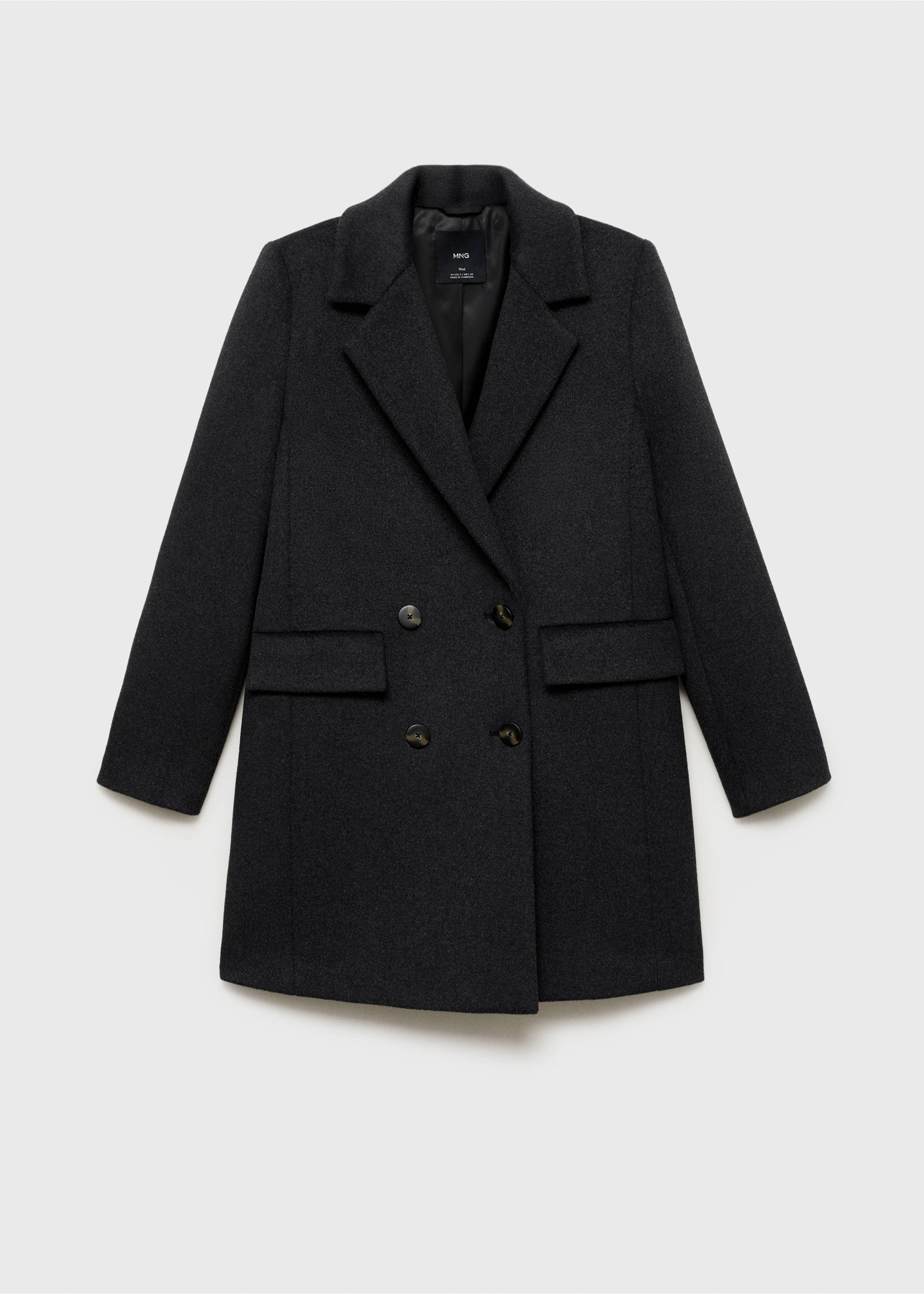 Double-breasted wool coat - Article without model, Grey. Ref: 17015800-00.