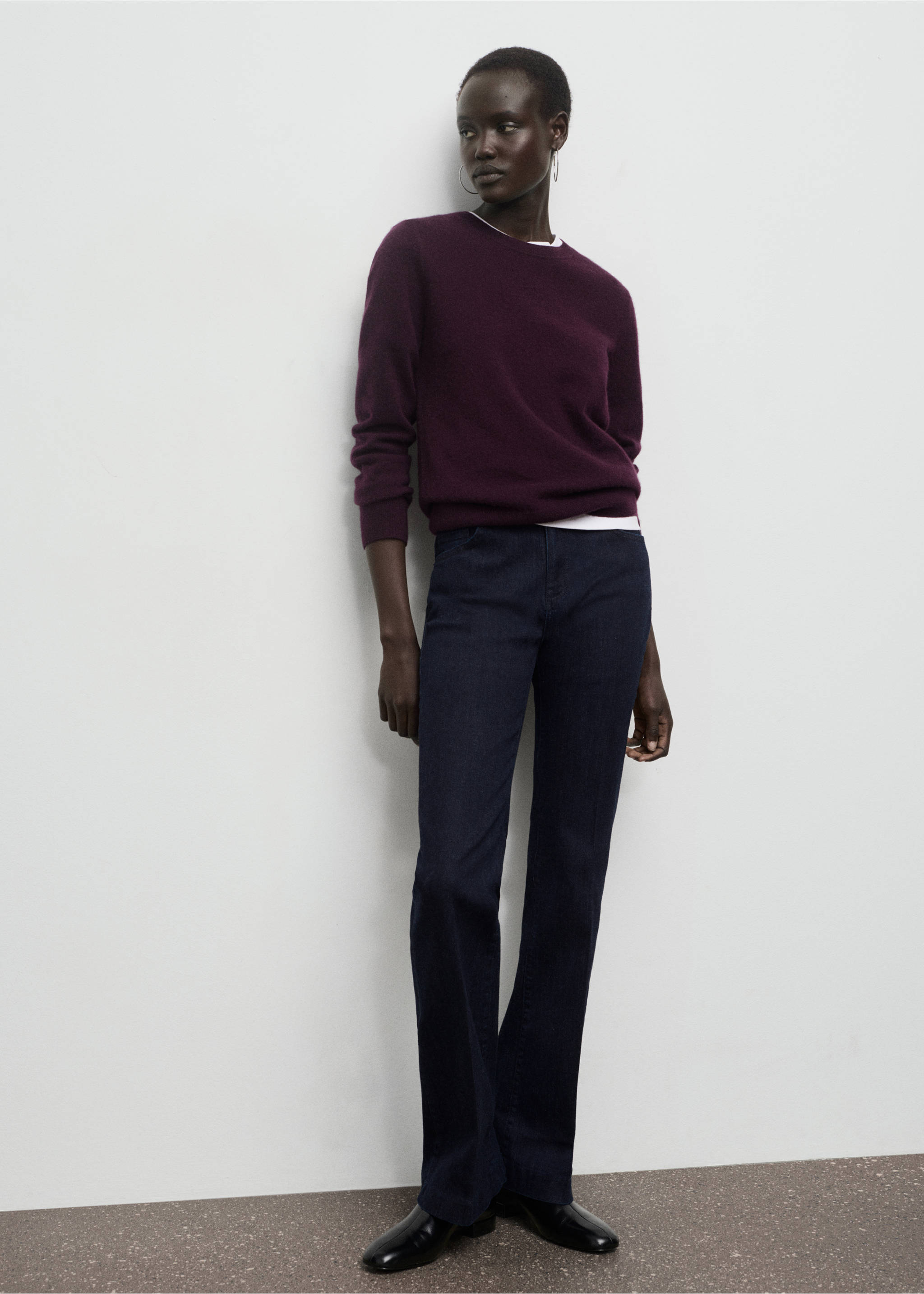 Jean flare taille normale rinse wash - Plan général, Bleu. Ref: 17015804-00.