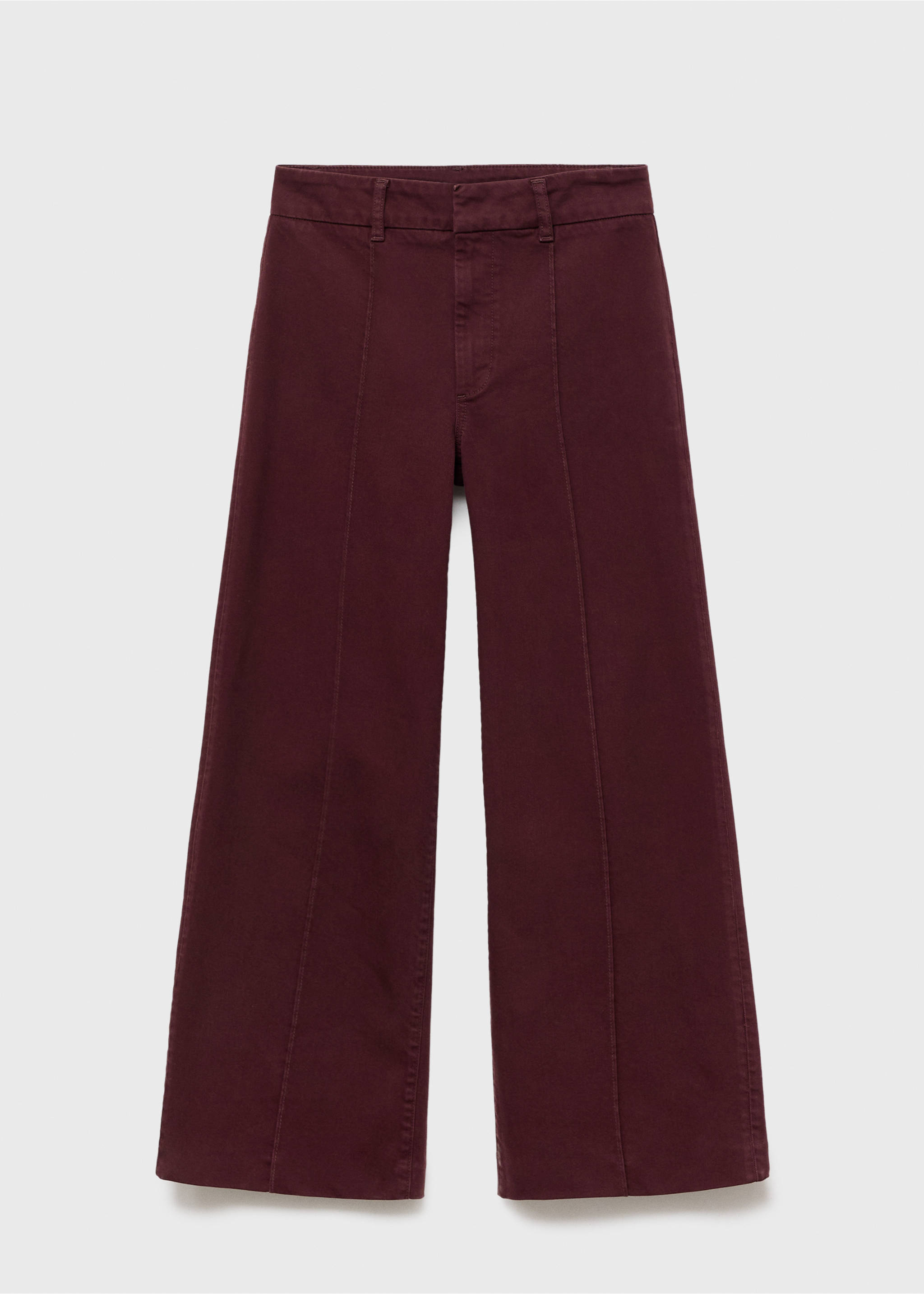 Jeans wide leg tiro alto costuras - Artículo sin modelo, Vino. Ref: 17015810-00.