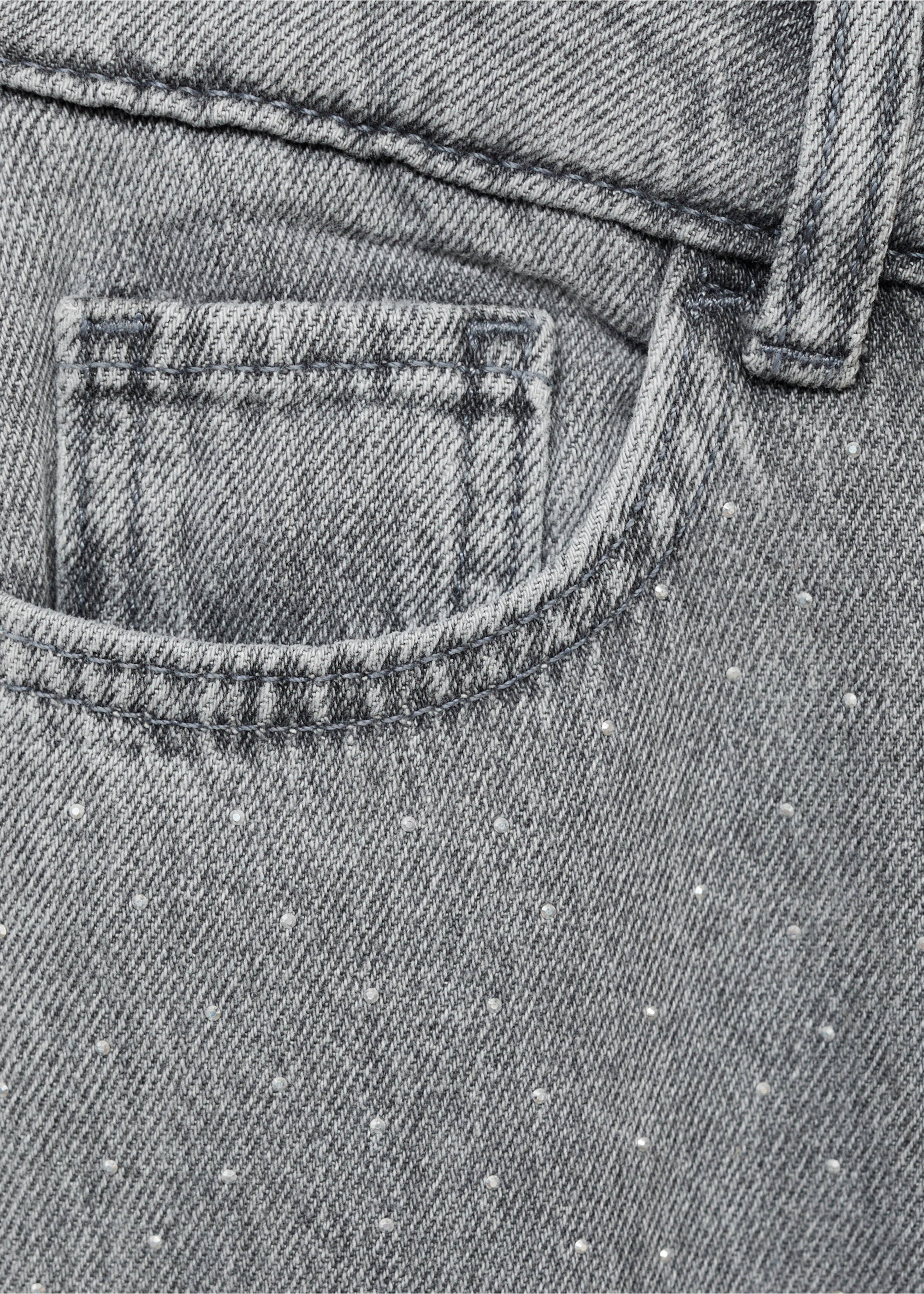 Jean droit à strass - Détail de l'article 0, Gris denim. Ref: 17015814-00.