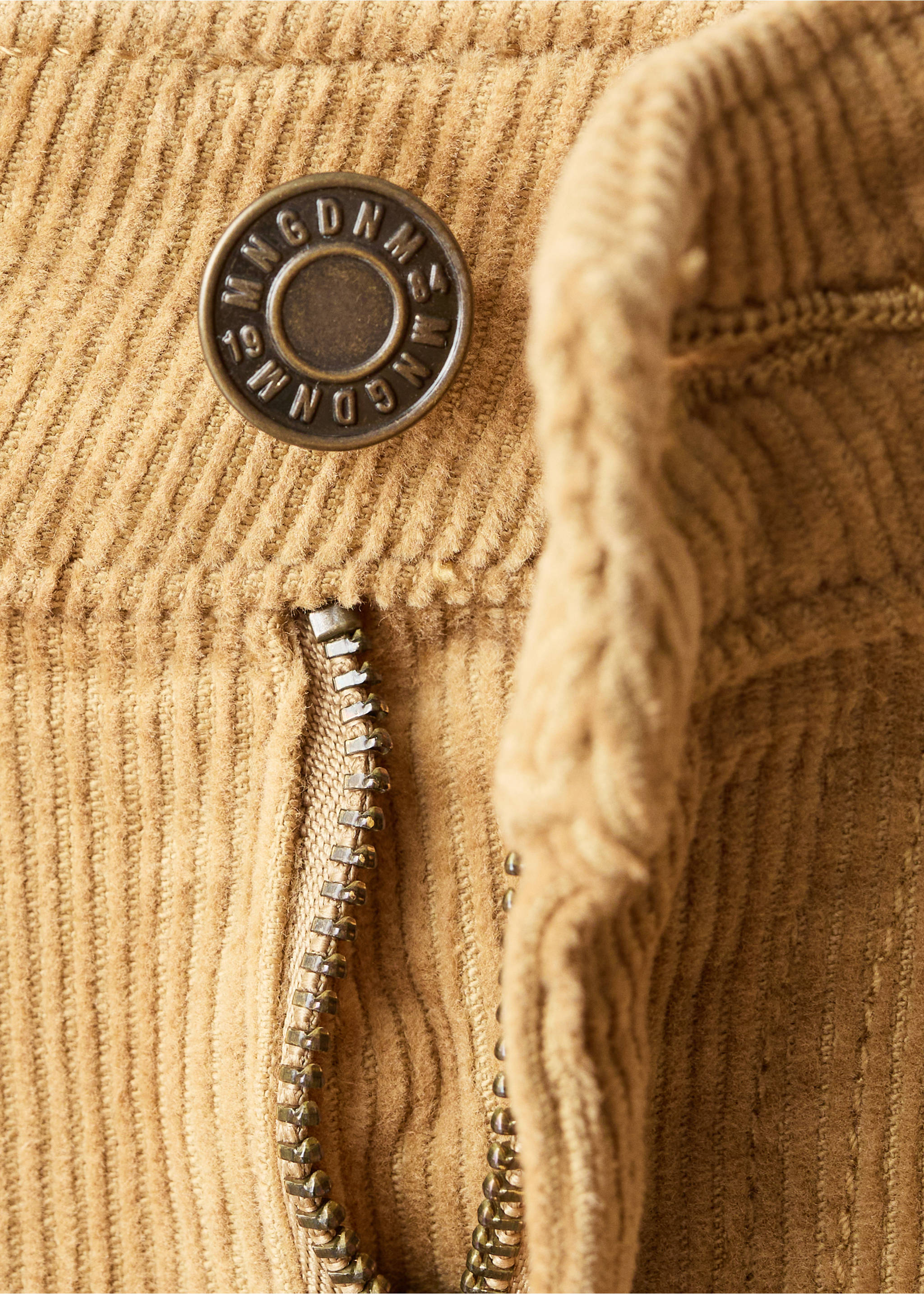 Wide leg low-rise corduroy jeans - Details of the article 0, Caramel. Ref: 17015819-00.
