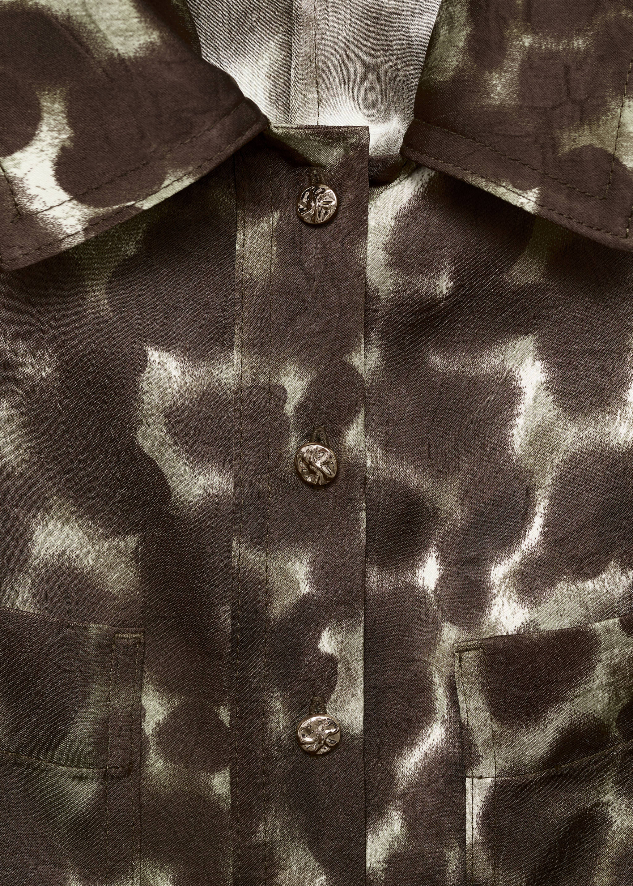Printed shirt dress with belt - Details of the article 8