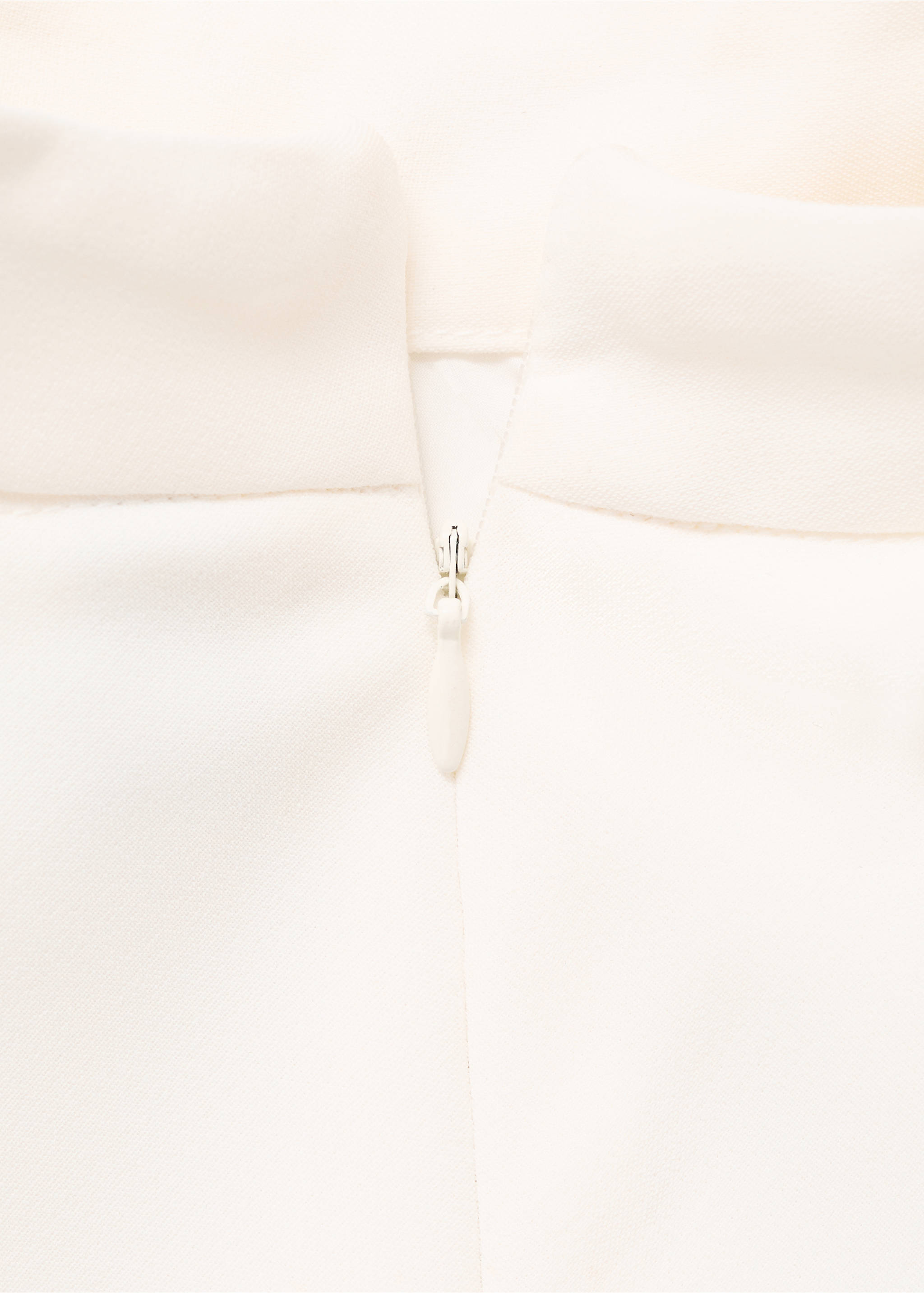 High-neck dress with ruffle - Details of the article 0, Ecru. Ref: 17015827-00.