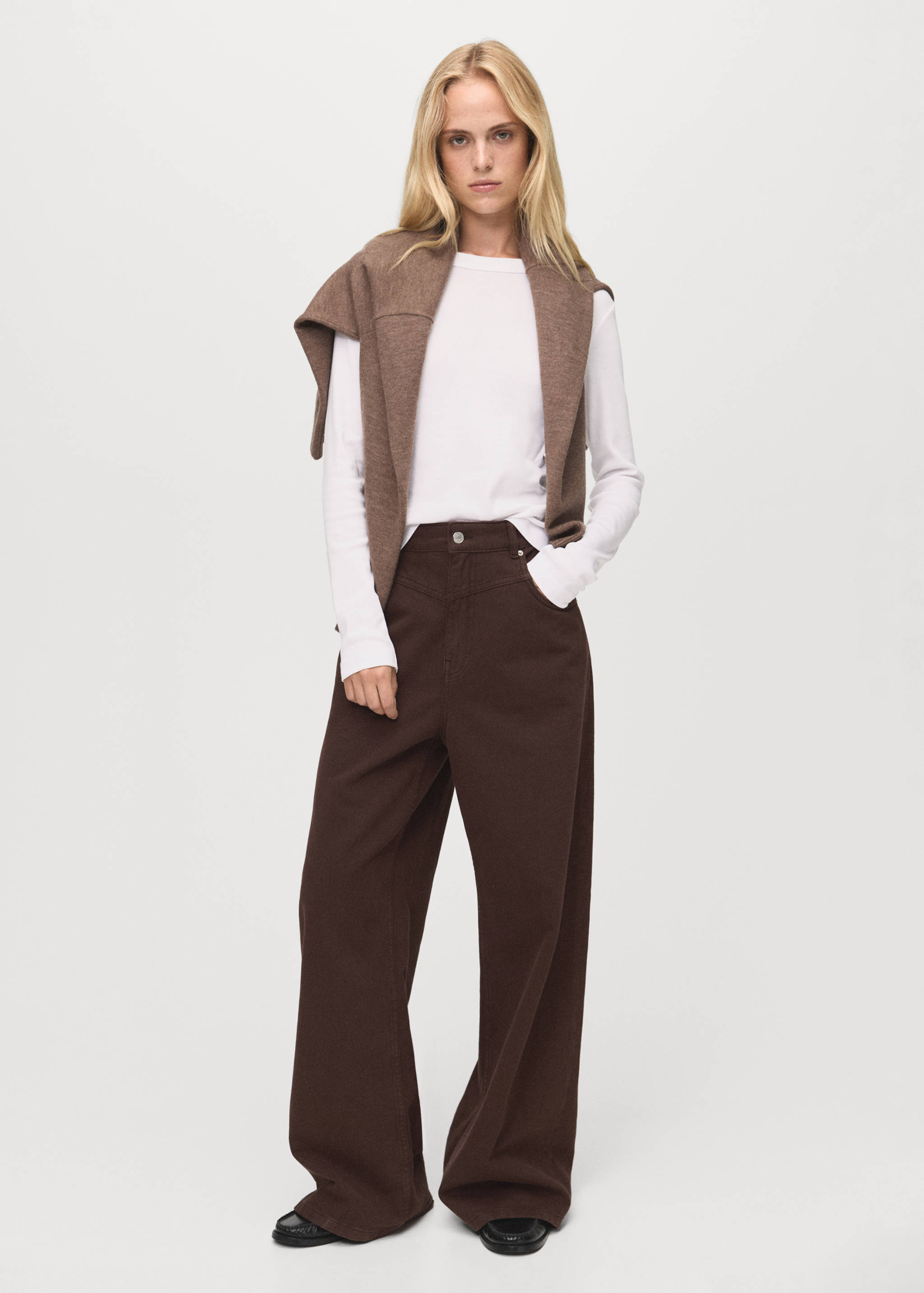 Jeans wide leg loose tiro medio - Plano general