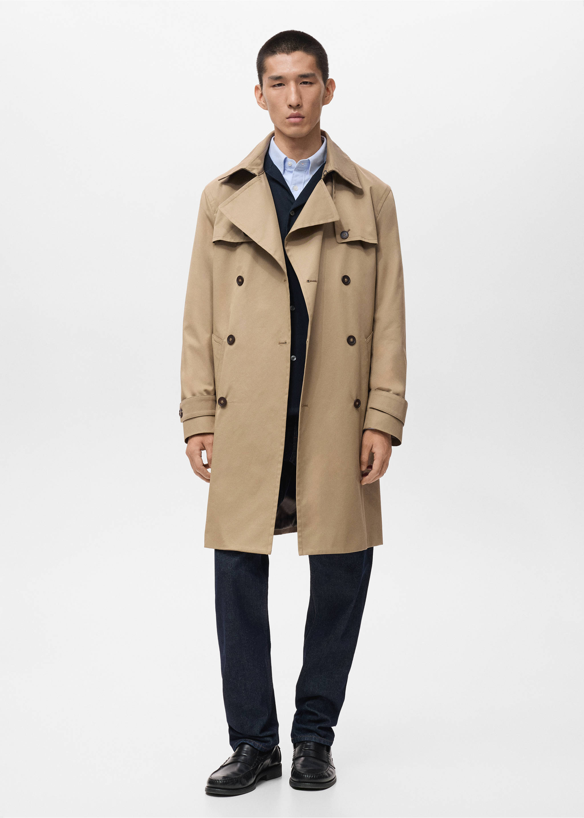 Water-repellent belted trench coat - General plane, Beige. Ref: 17015970-00.