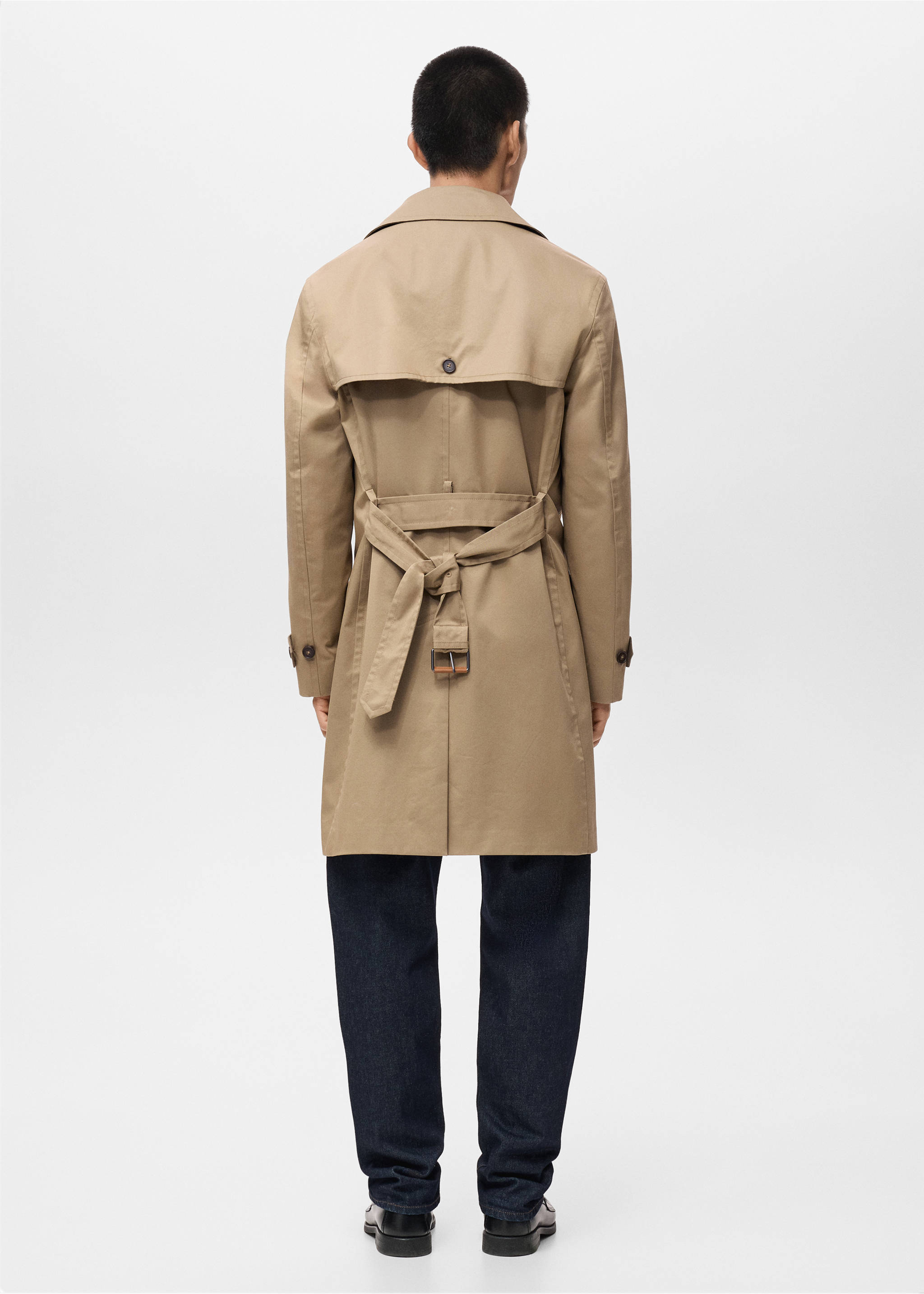 Water-repellent belted trench coat - Reverse of the article, Beige. Ref: 17015970-00.