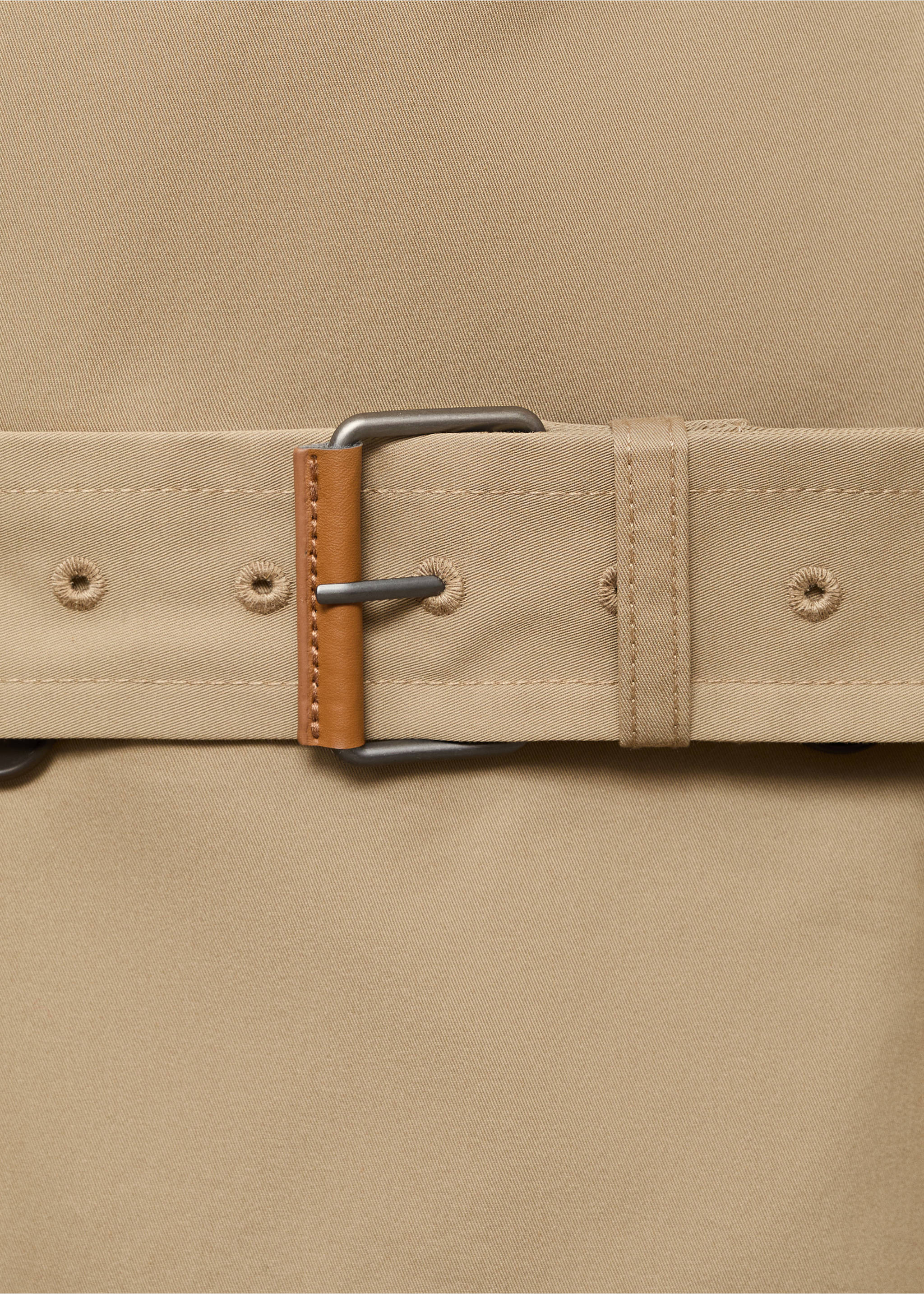 Water-repellent belted trench coat - Details of the article 8, Beige. Ref: 17015970-00.