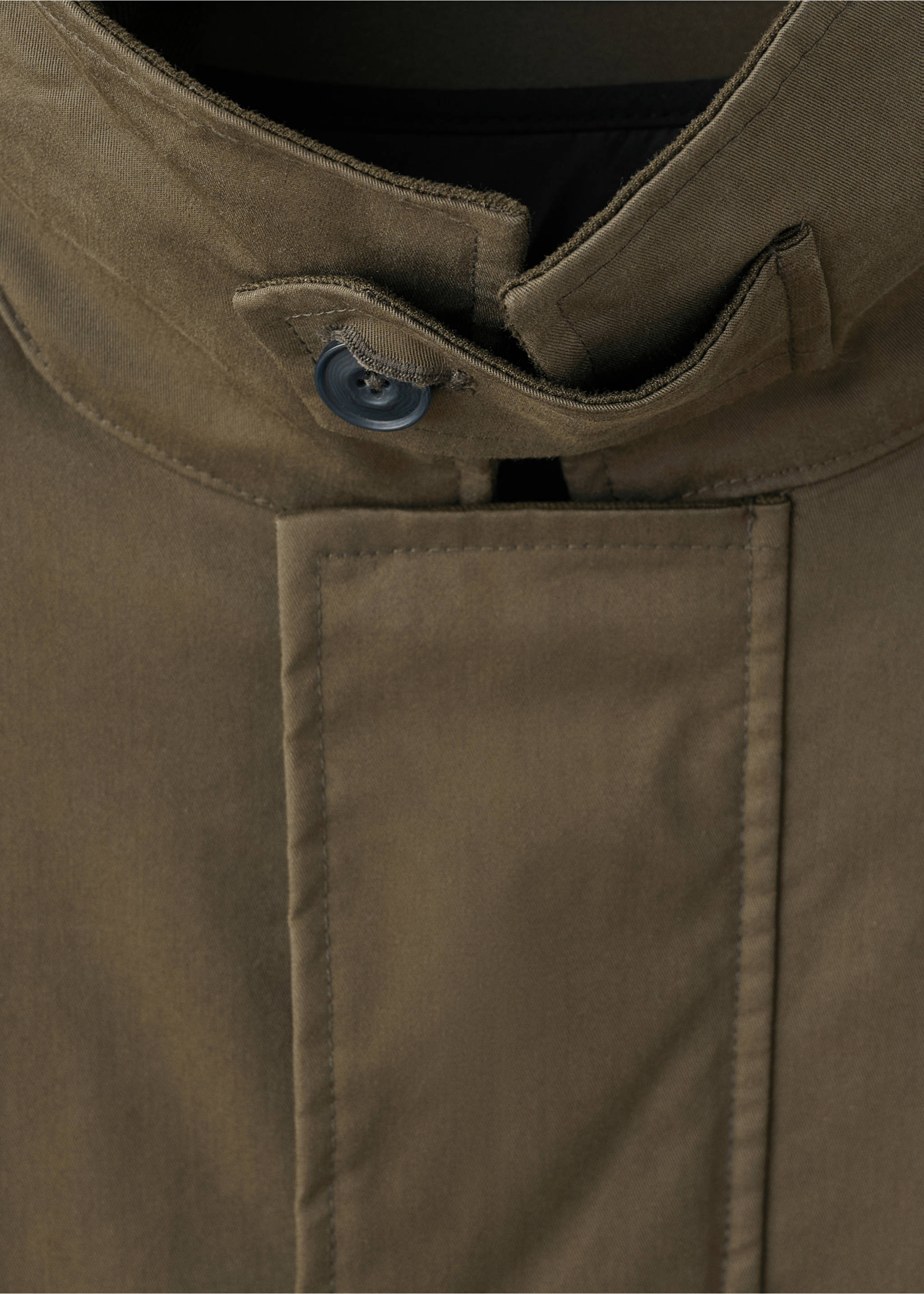 Water-repellent cotton parka with pockets - Details of the article 0, Olive Green. Ref: 17015971-00.