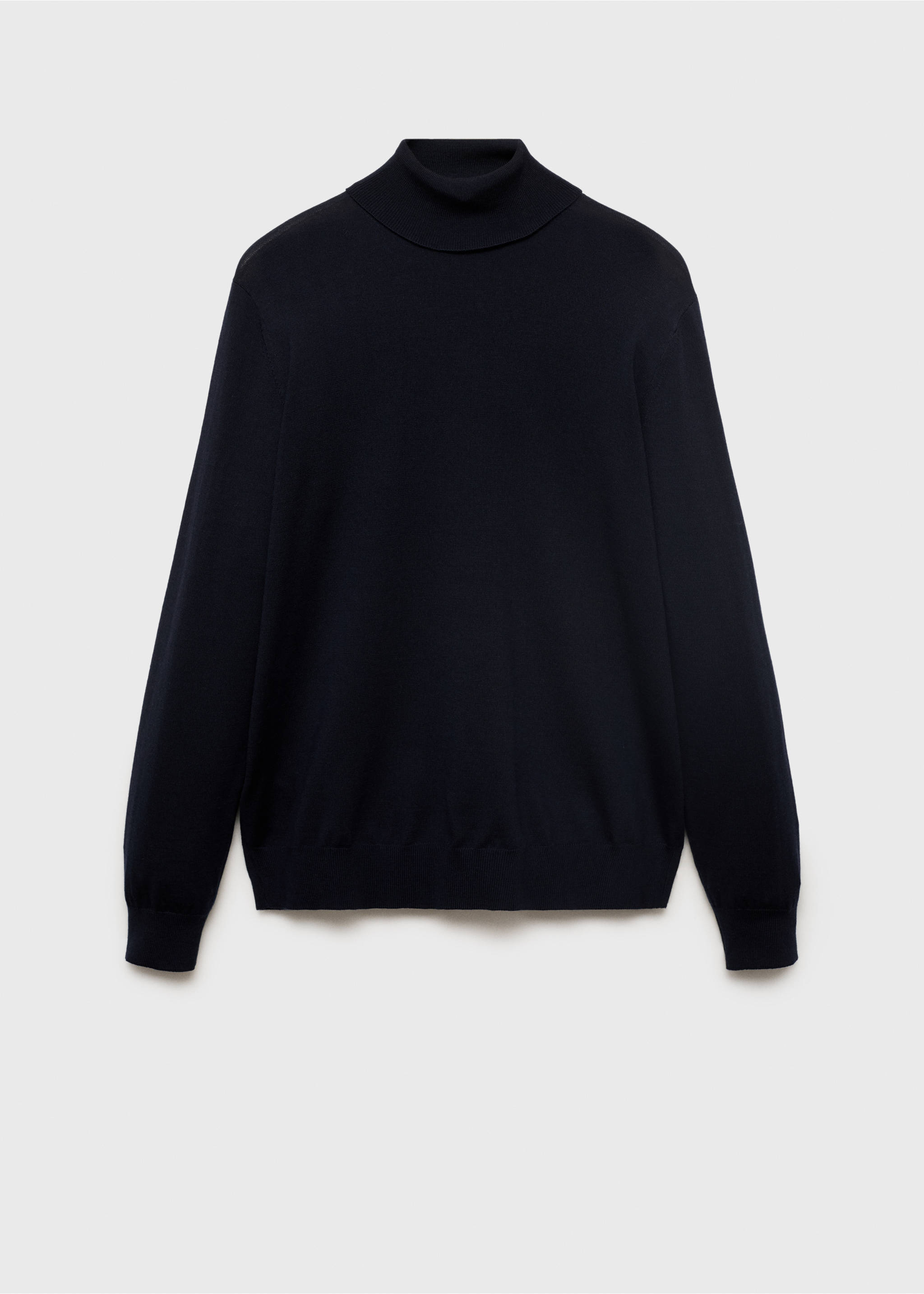 Dark blue roll-neck jersey with long sleeves and ribbed trims., Navy. Ref: 17015972-00.