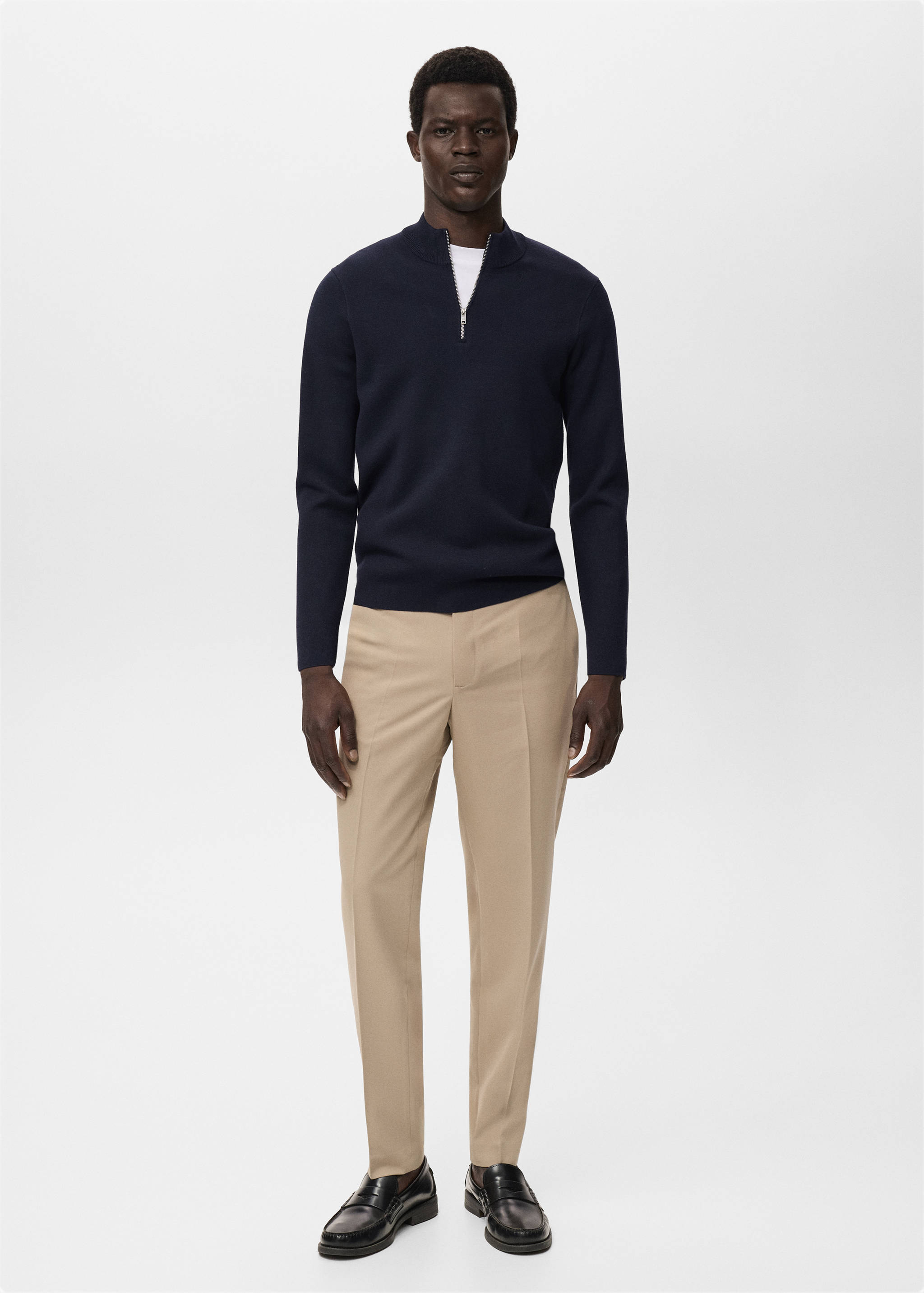 Úpletový svetr s výstřihem perkins - Celkový náhled