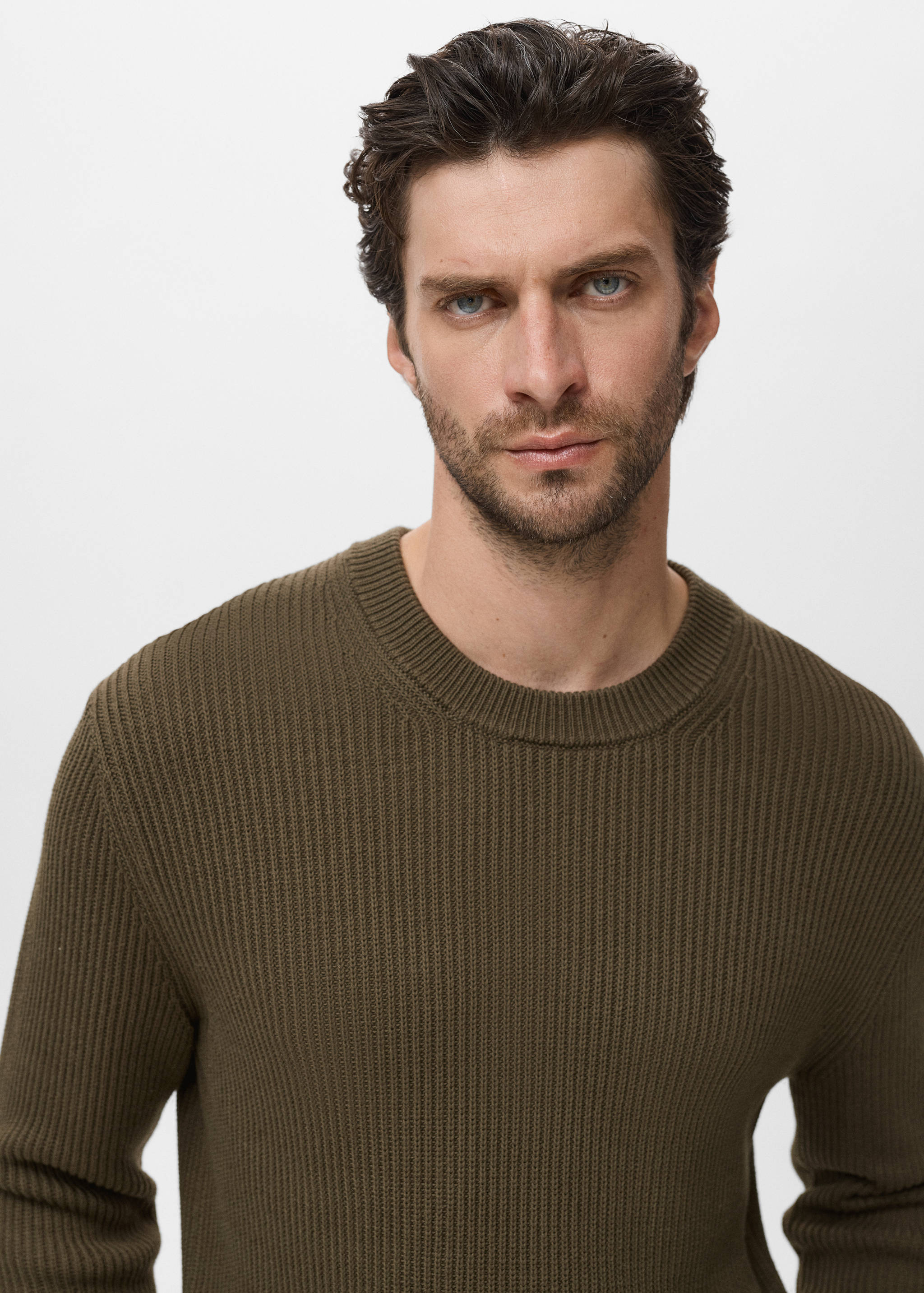 Fine rib-knit cotton sweater - Details of the article 1