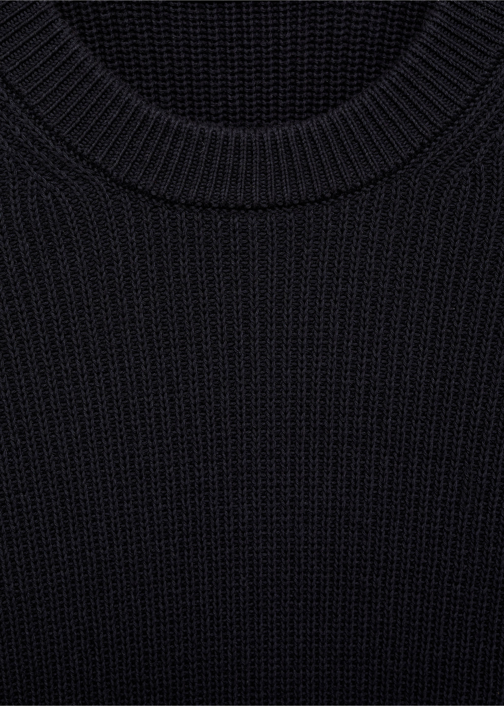 Fine rib-knit cotton sweater - Details of the article 8, Navy. Ref: 17015976-00.