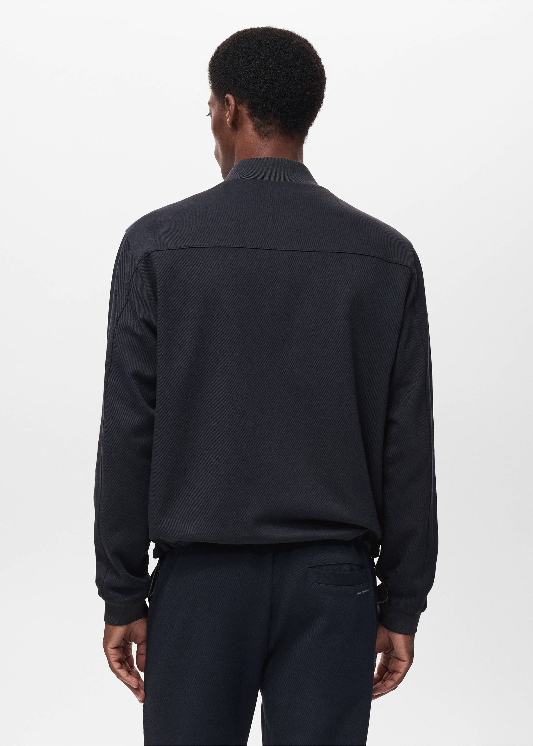 Sweat à zip comfort stretch - Verso de l’article, Bleu marine. Ref: 17015977-00.