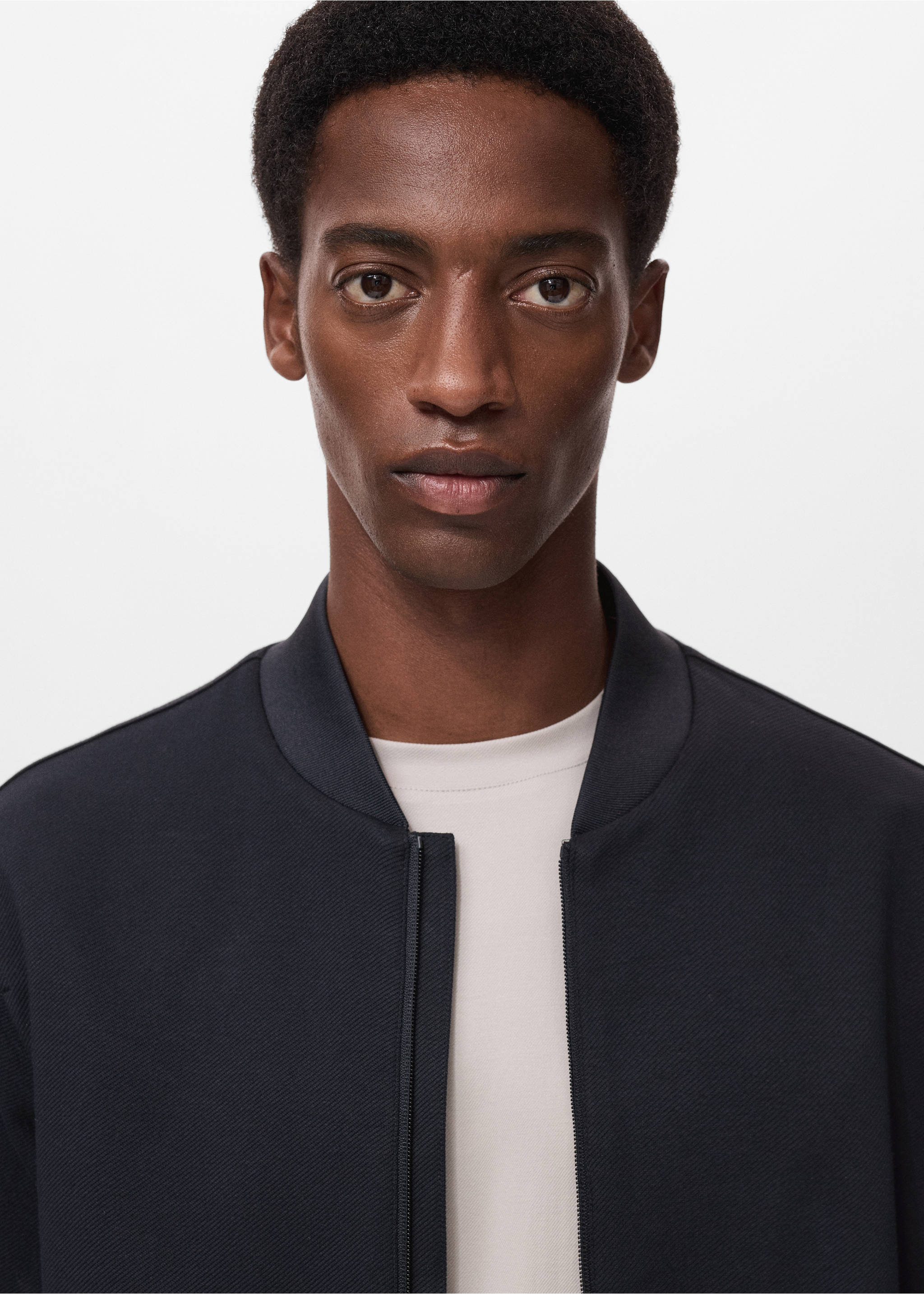 Sweat à zip comfort stretch - Détail de l'article 1, Bleu marine. Ref: 17015977-00.