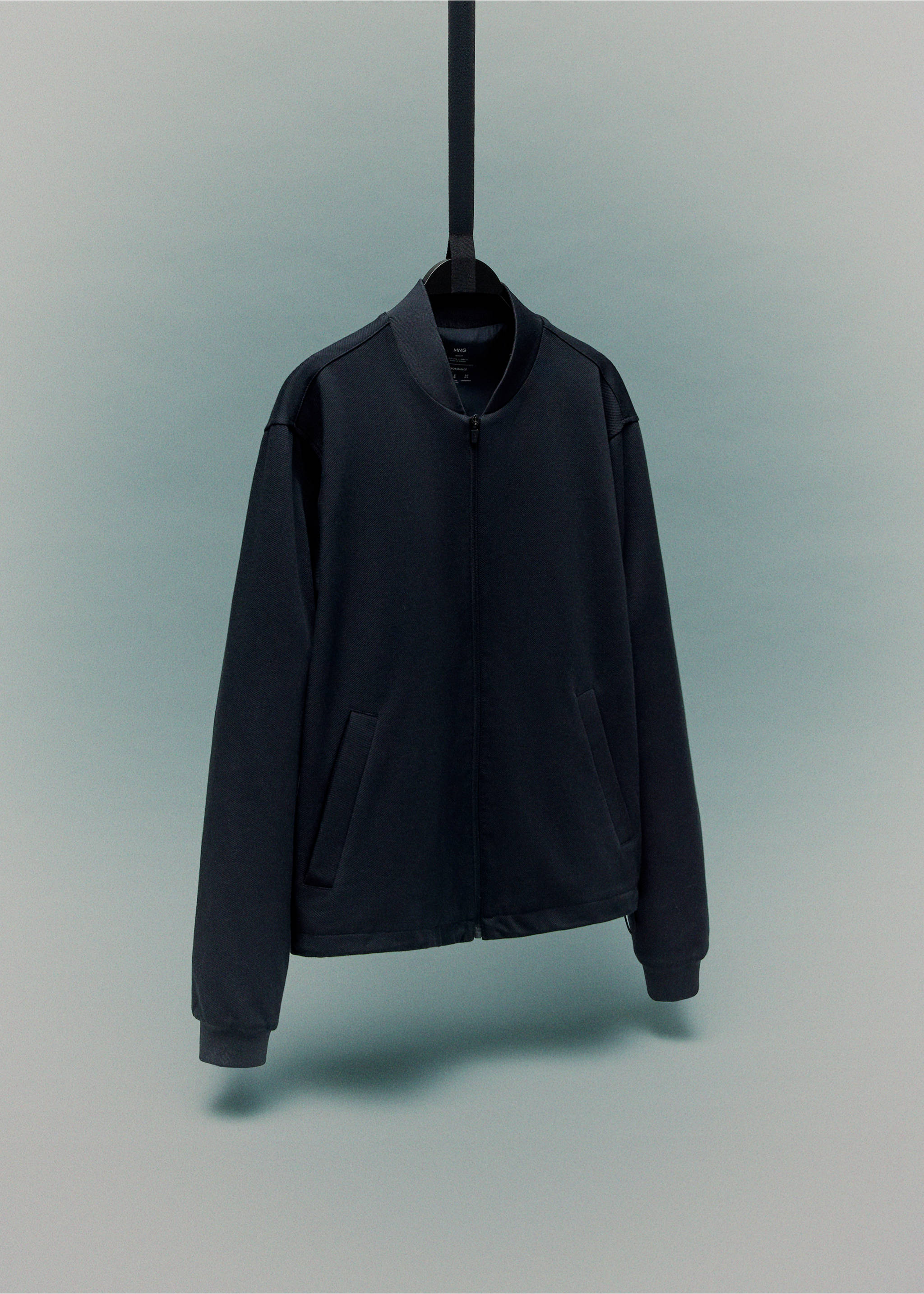 Sweat à zip comfort stretch - Détail de l'article 9, Bleu marine. Ref: 17015977-00.