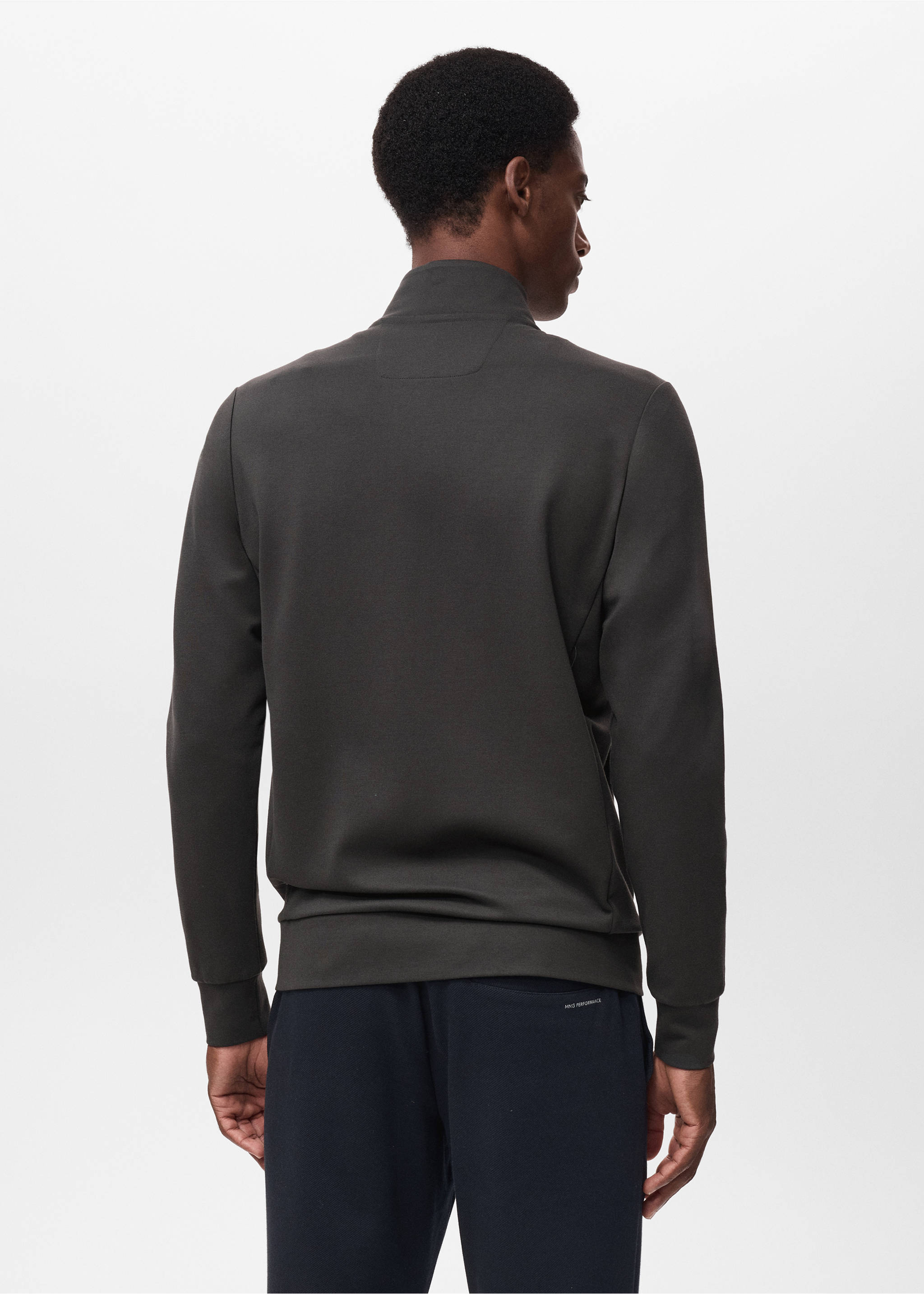 Regular-fit technical sweatshirt - Reverse of the article, Dark Green. Ref: 17015978-00.