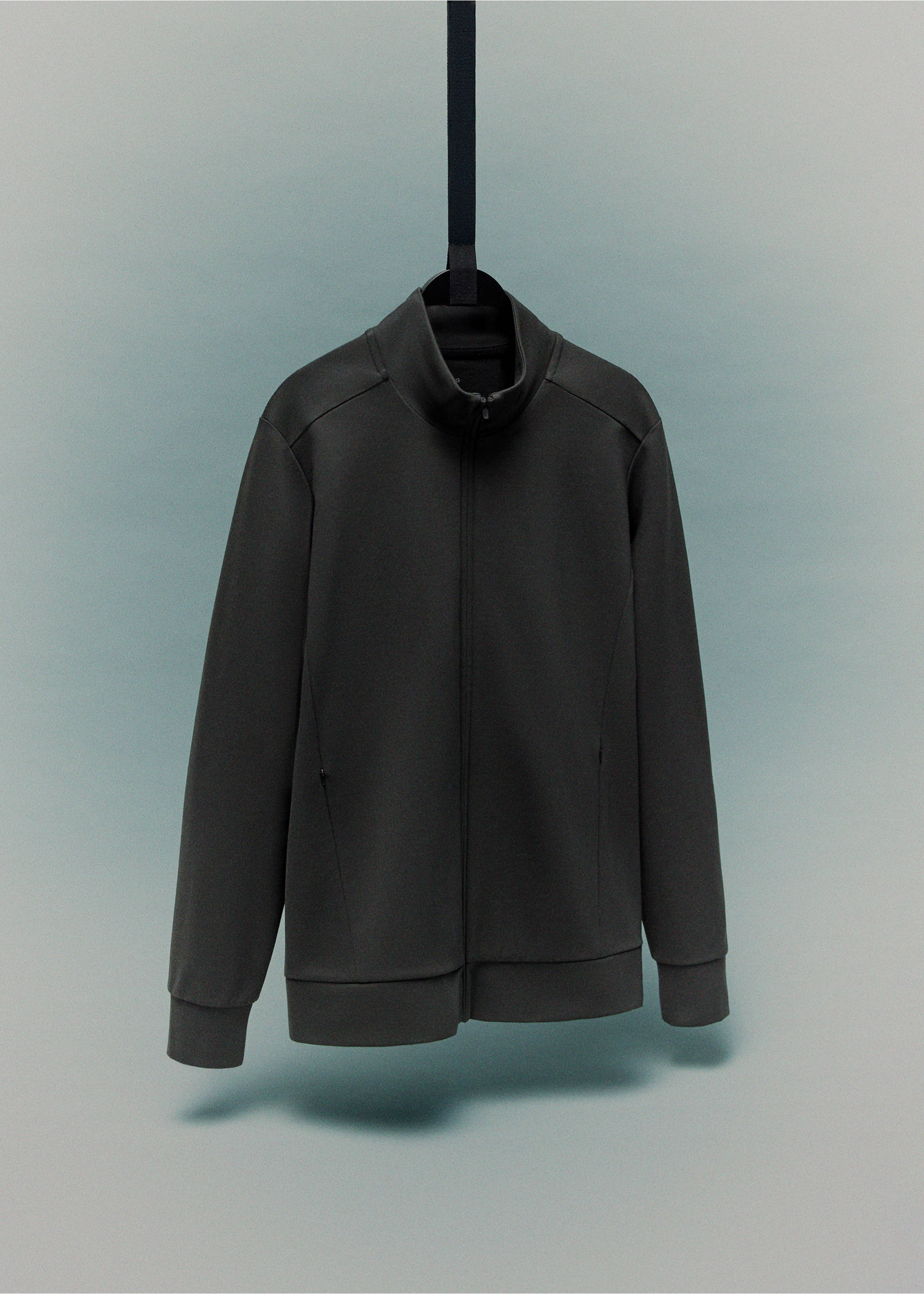 Regular-fit technical sweatshirt - Details of the article 9, Dark Green. Ref: 17015978-00.