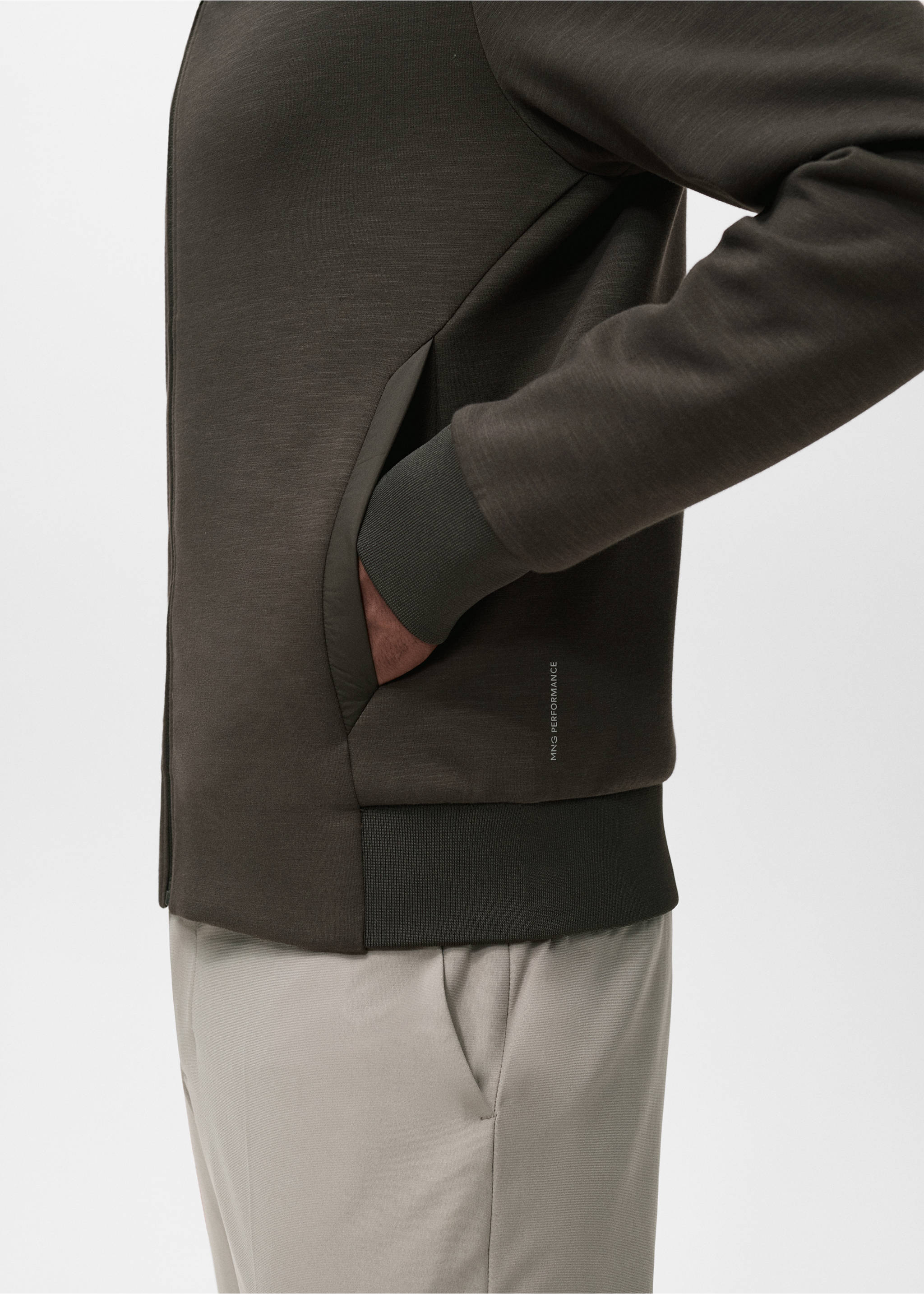 Thermolite® hoodie - Details of the article 3, Medium Brown. Ref: 17015979-00.