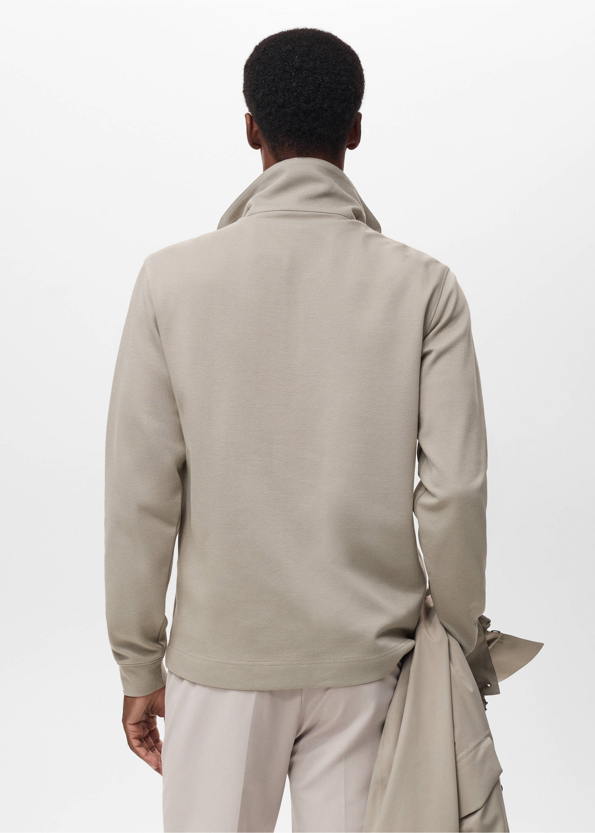 Sweat technique zip regular fit - Verso de l’article, Gris clair/pastel. Ref: 17015981-00.
