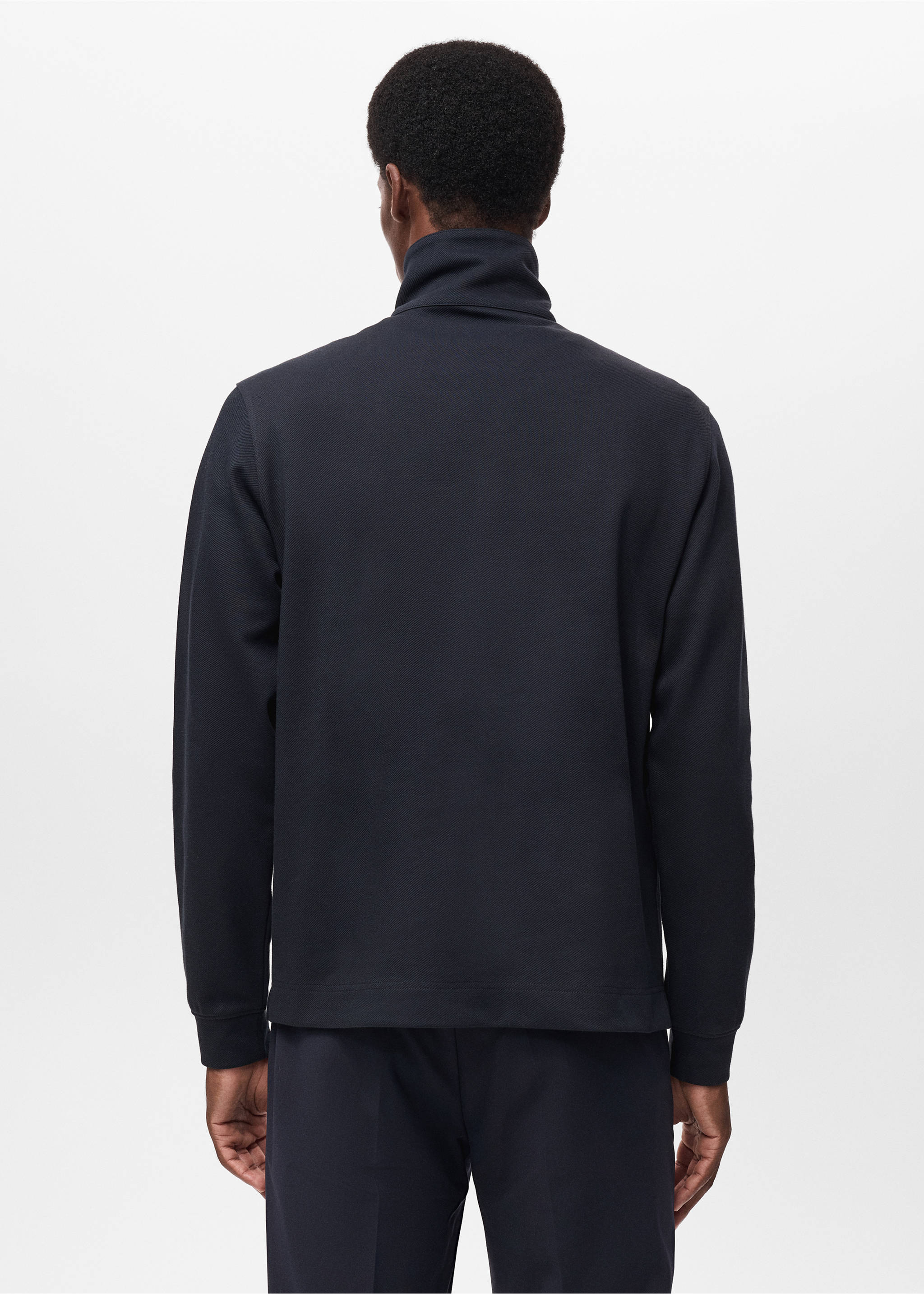 Sweat technique zip regular fit - Verso de l’article, Bleu marine. Ref: 17015981-00.