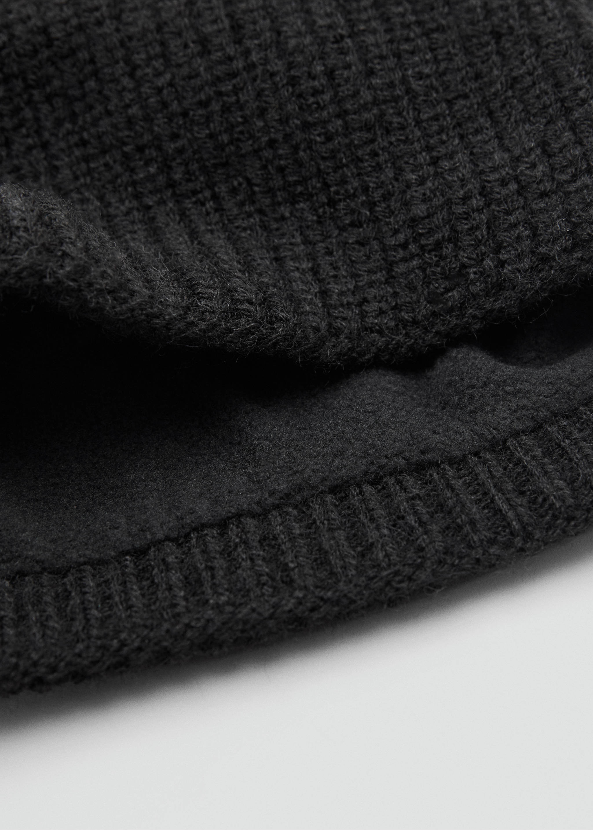 Knit scarf - Details of the article 1, Black. Ref: 17015983-00.