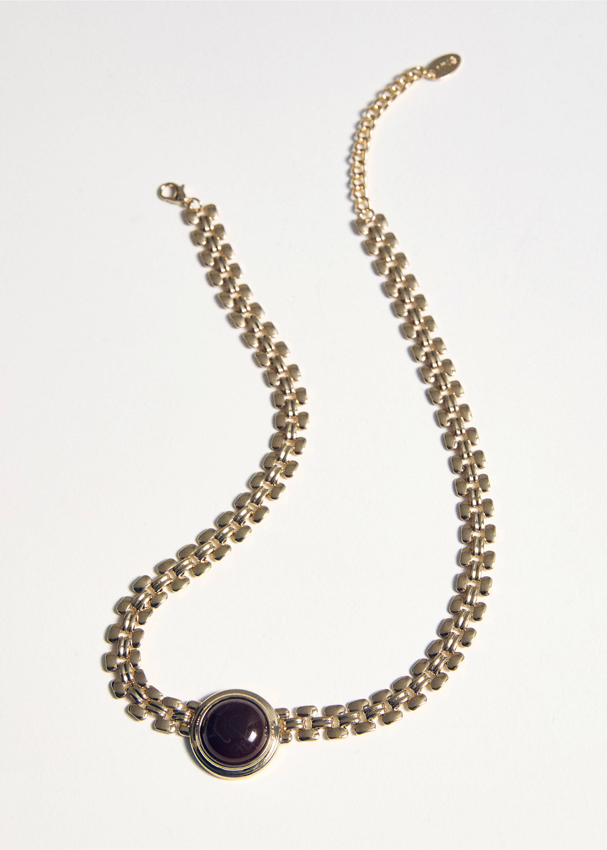 Resin appliqué necklace - Details of the article 5, Gold. Ref: 17016003-00.
