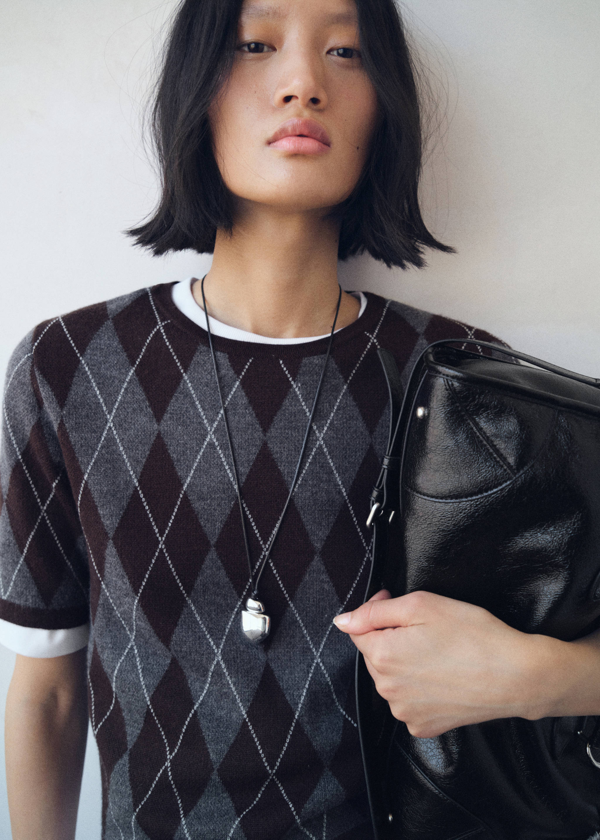 Collar cordón colgante metálico - Plano general