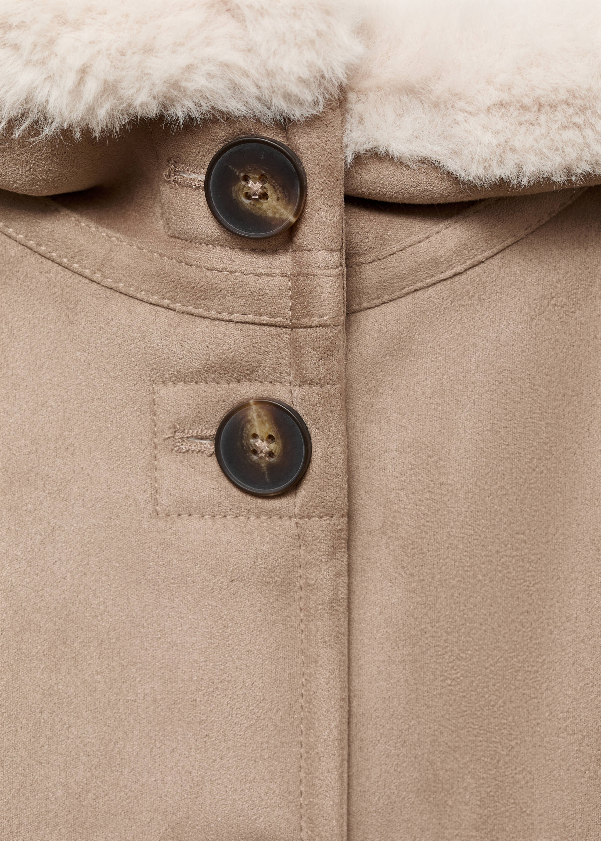 Fur and suede-effect coat - Details of the article 8