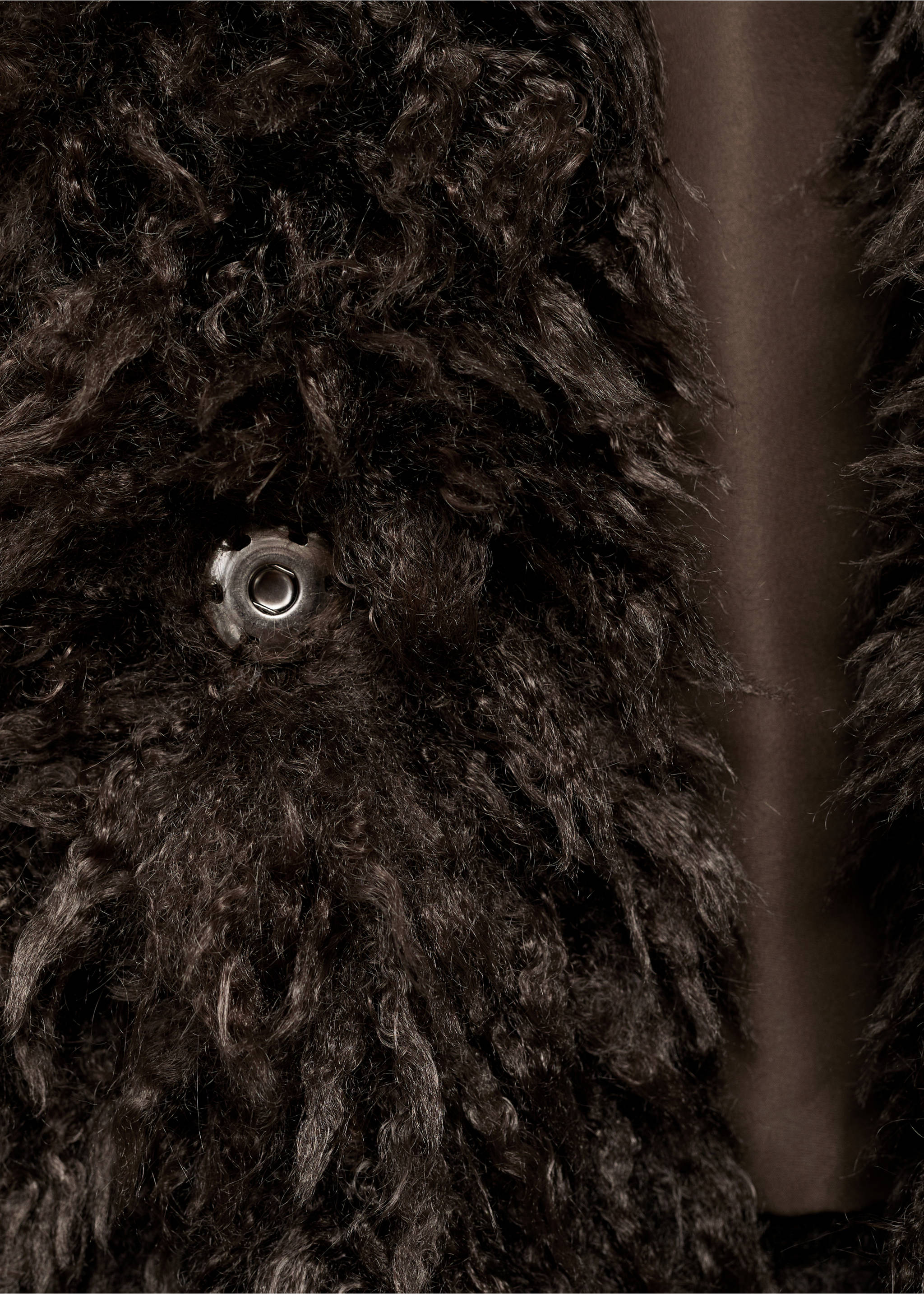 Short faux-fur coat - Details of the article 0, Brown. Ref: 17016337-00.