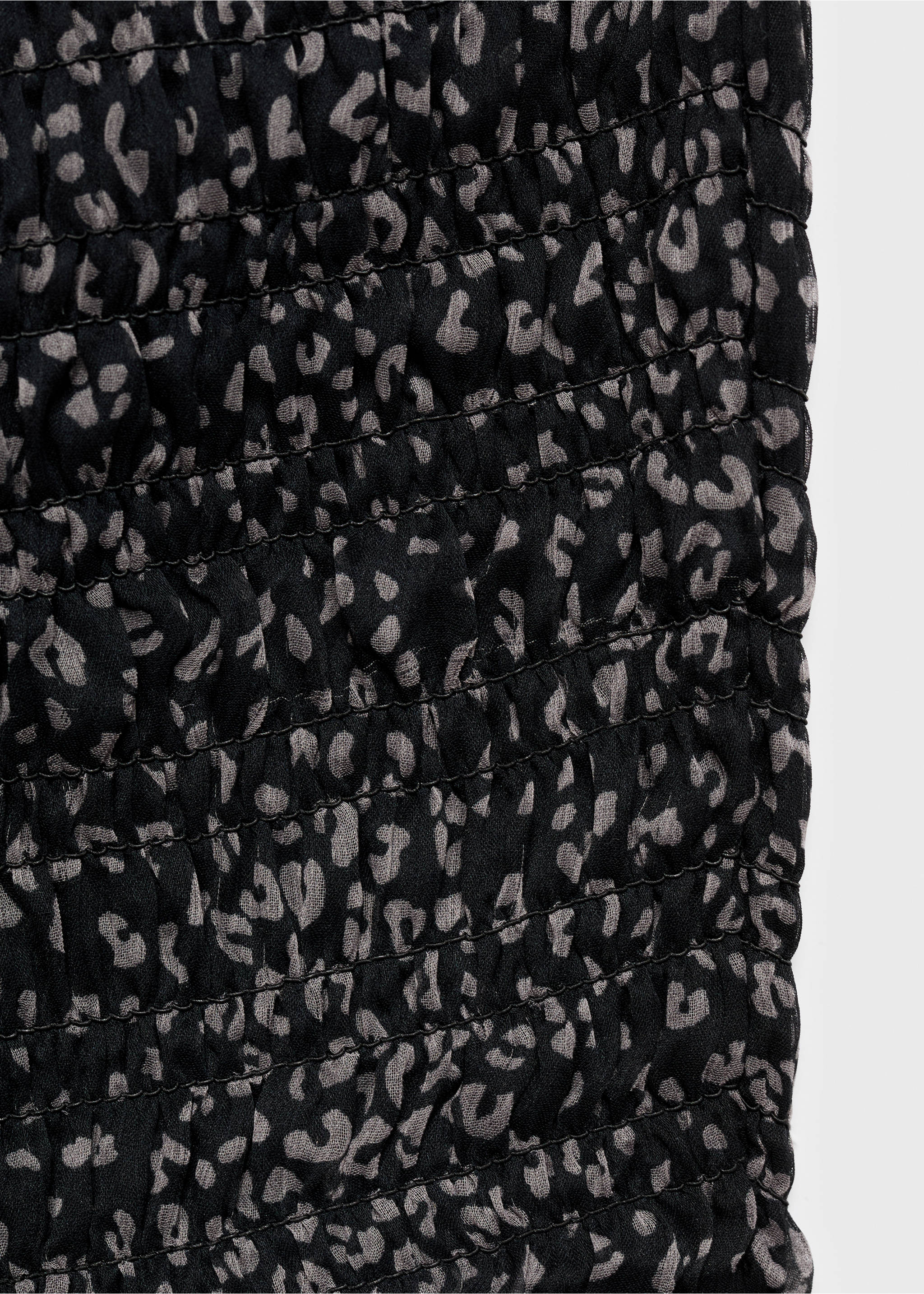 Asymmetrical leopard-print blouse - Details of the article 8, Black. Ref: 17016338-00.
