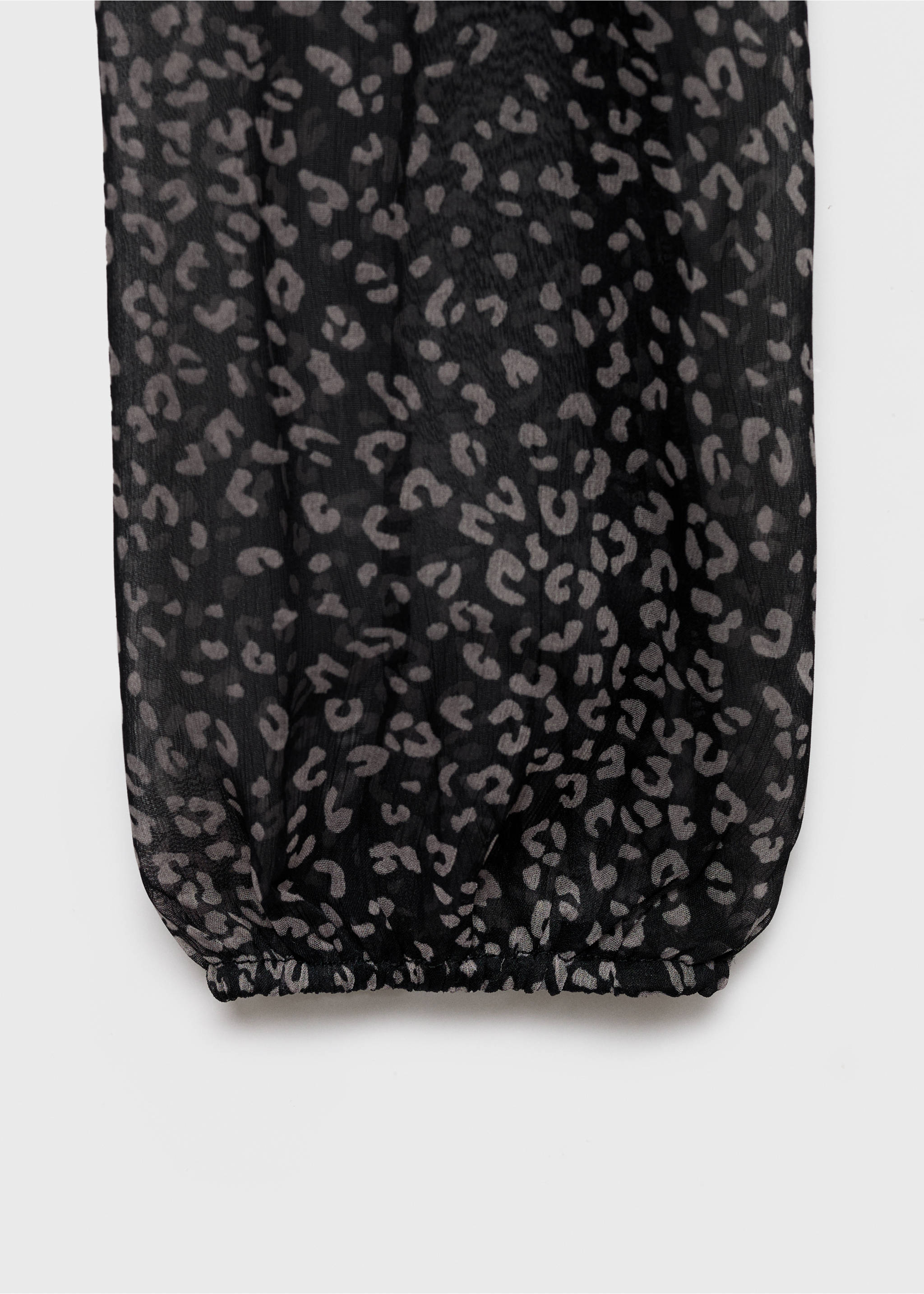 Asymmetrical leopard-print blouse - Details of the article 0, Black. Ref: 17016338-00.
