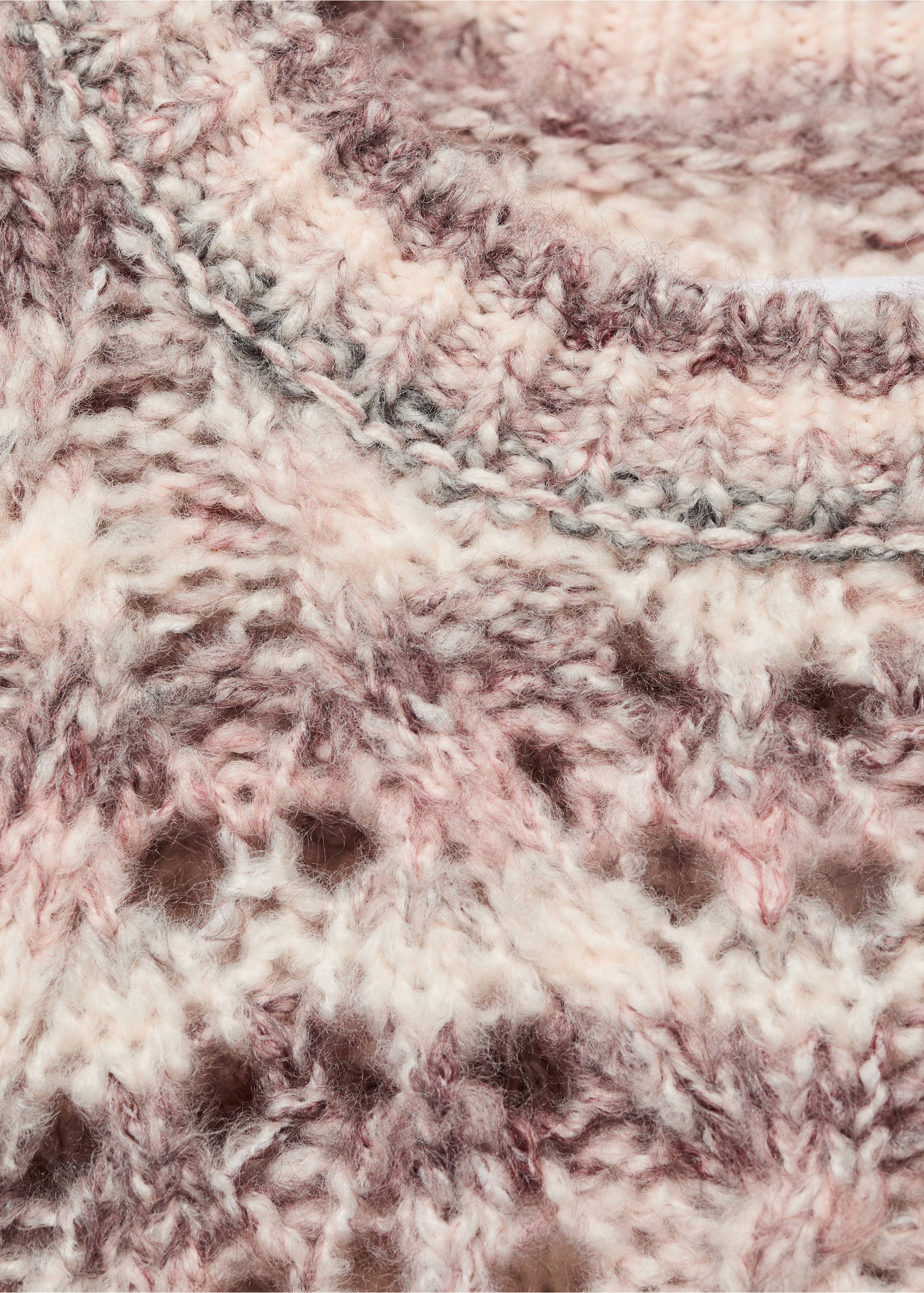 Marbled knitted sweater - Details of the article 8, Wine. Ref: 17016343-00.
