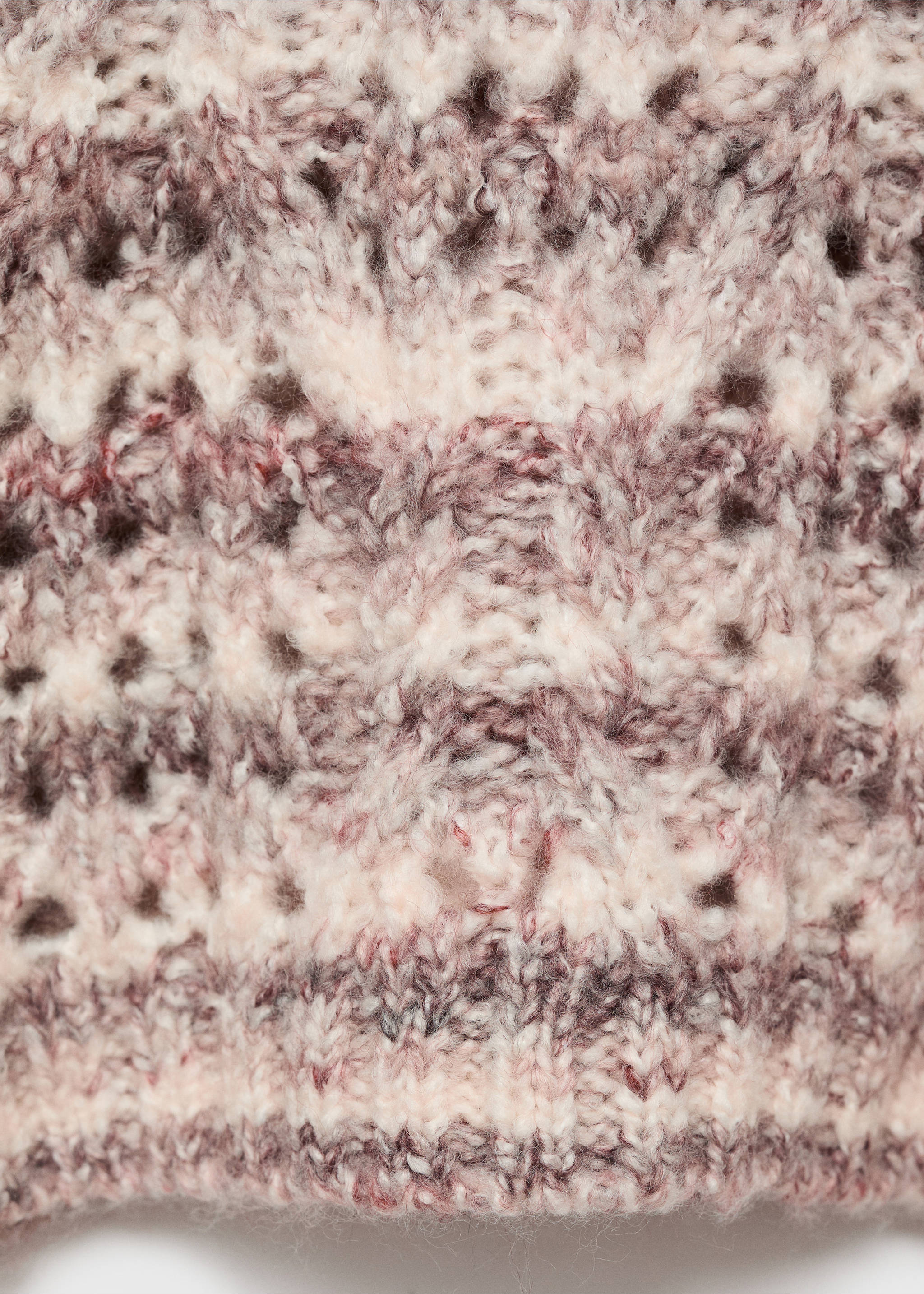 Marbled knitted sweater - Details of the article 0, Wine. Ref: 17016343-00.