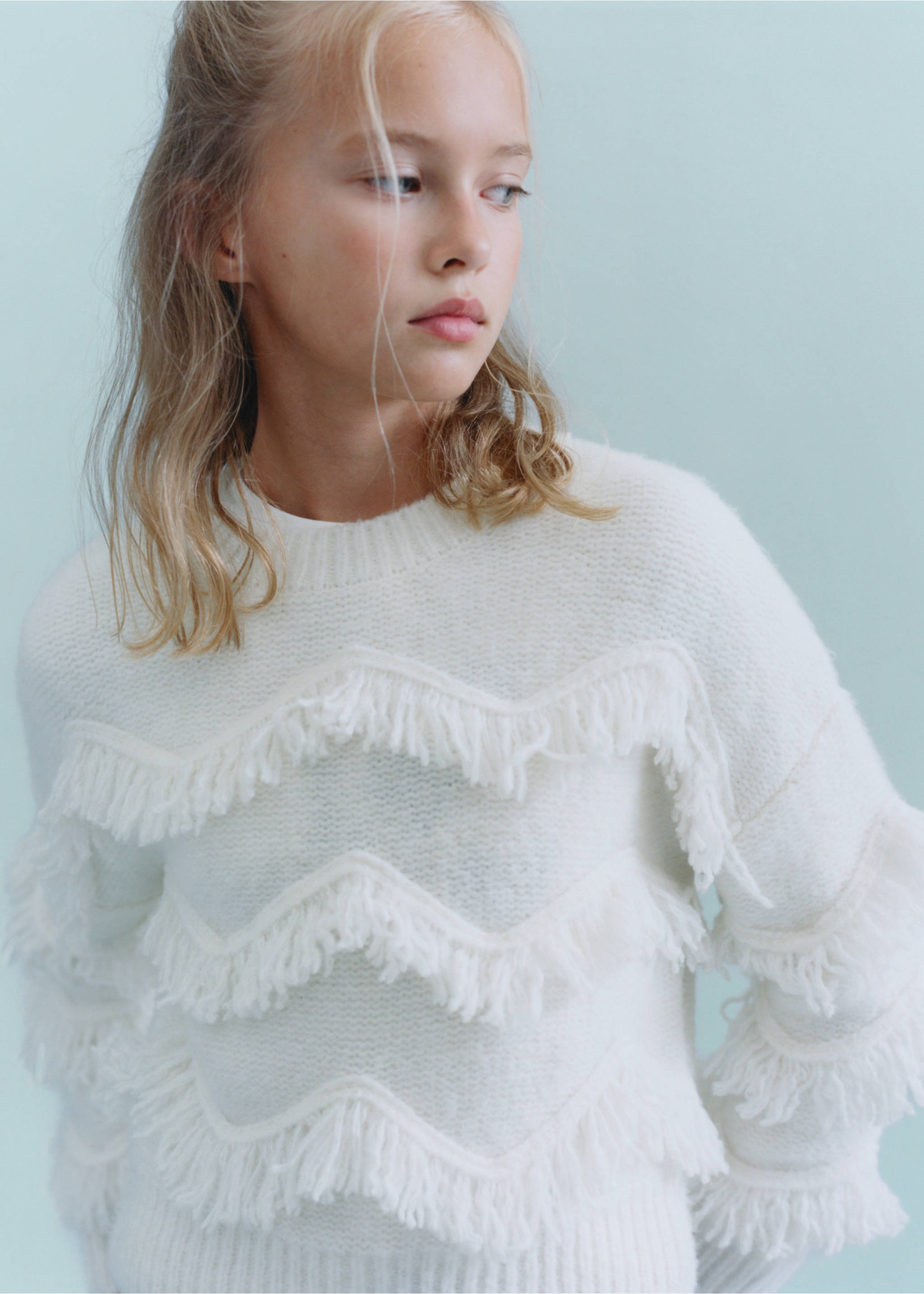 Fringes knit sweater - Details of the article 5, Off White. Ref: 17016344-00.