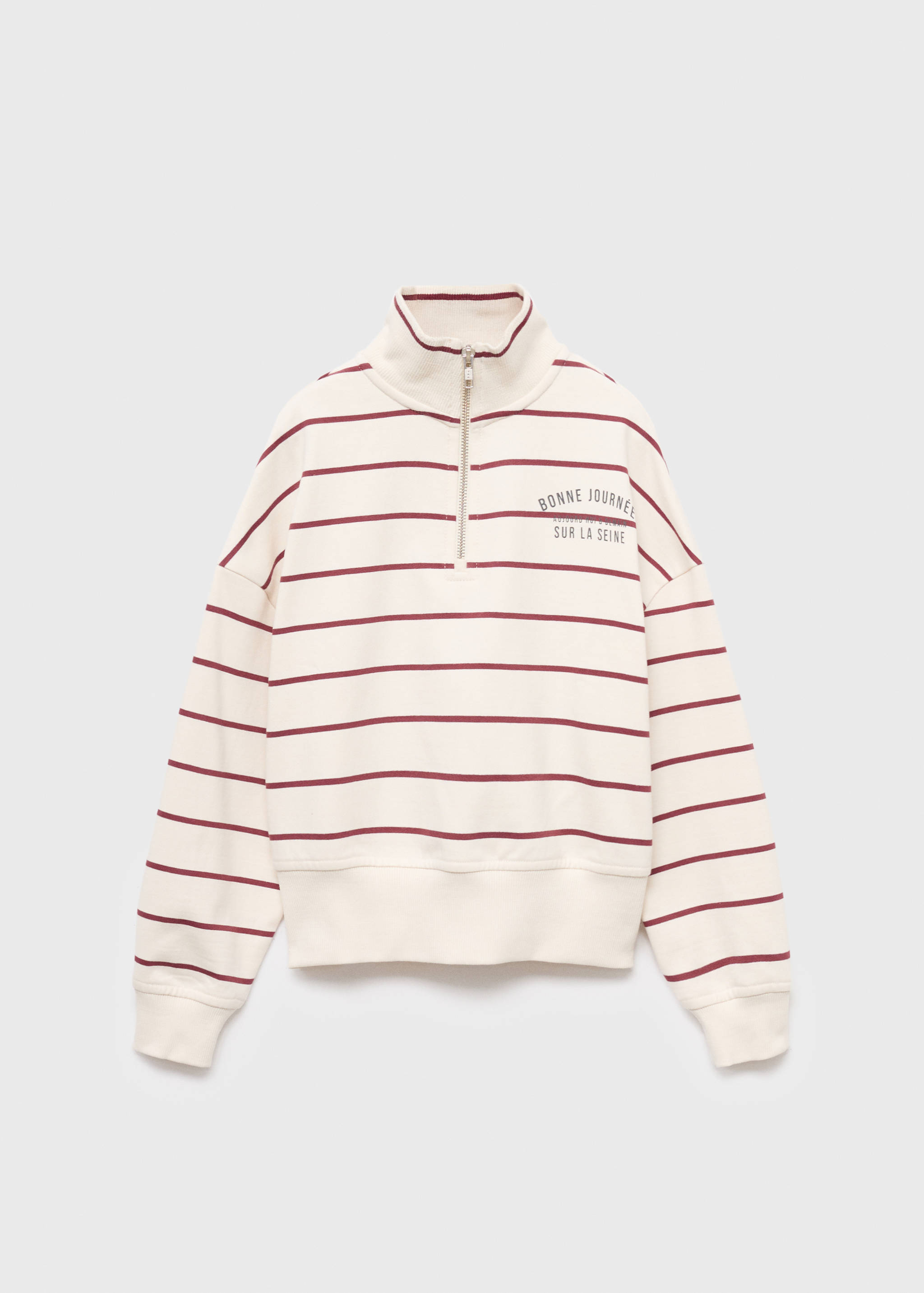 Sweat rayé avec inscription imprimée - Article sans modèle