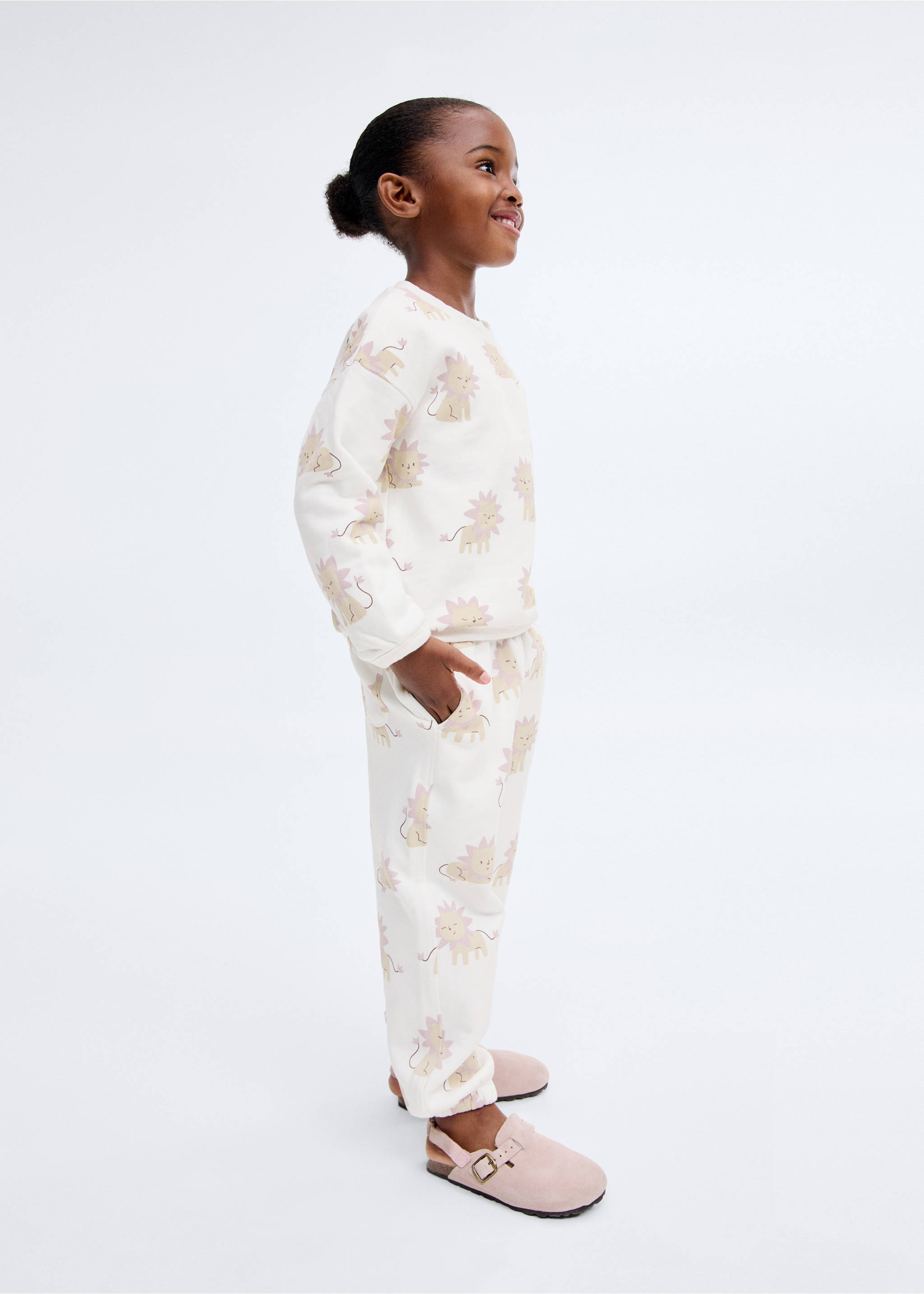 Lion print sweatshirt - General plane, Off White. Ref: 17016346-00.