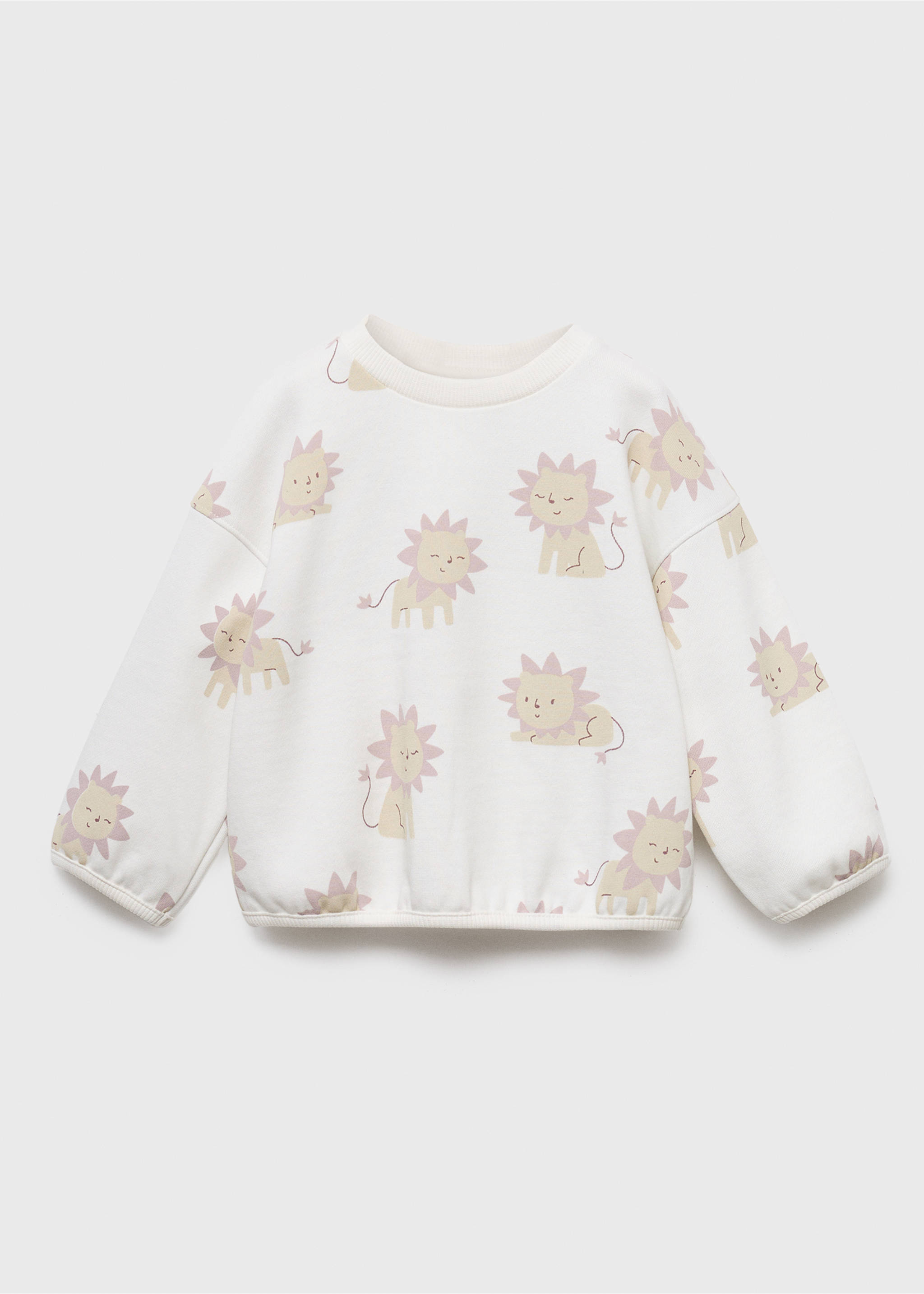 Lion print sweatshirt - Article without model, Off White. Ref: 17016346-00.