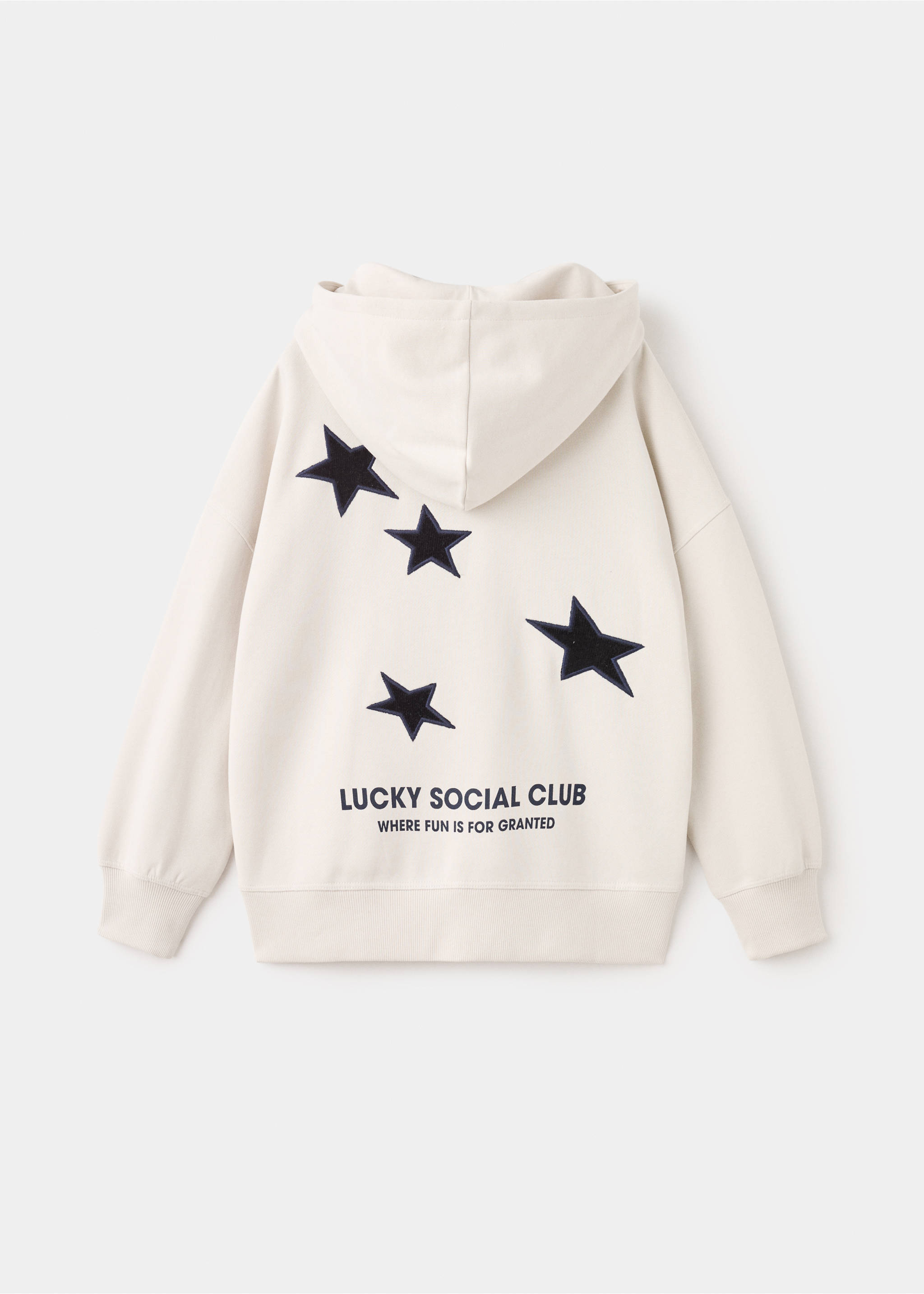 Printed cotton sweatshirt - Reverse of the article, Ice Grey. Ref: 17016347-00.