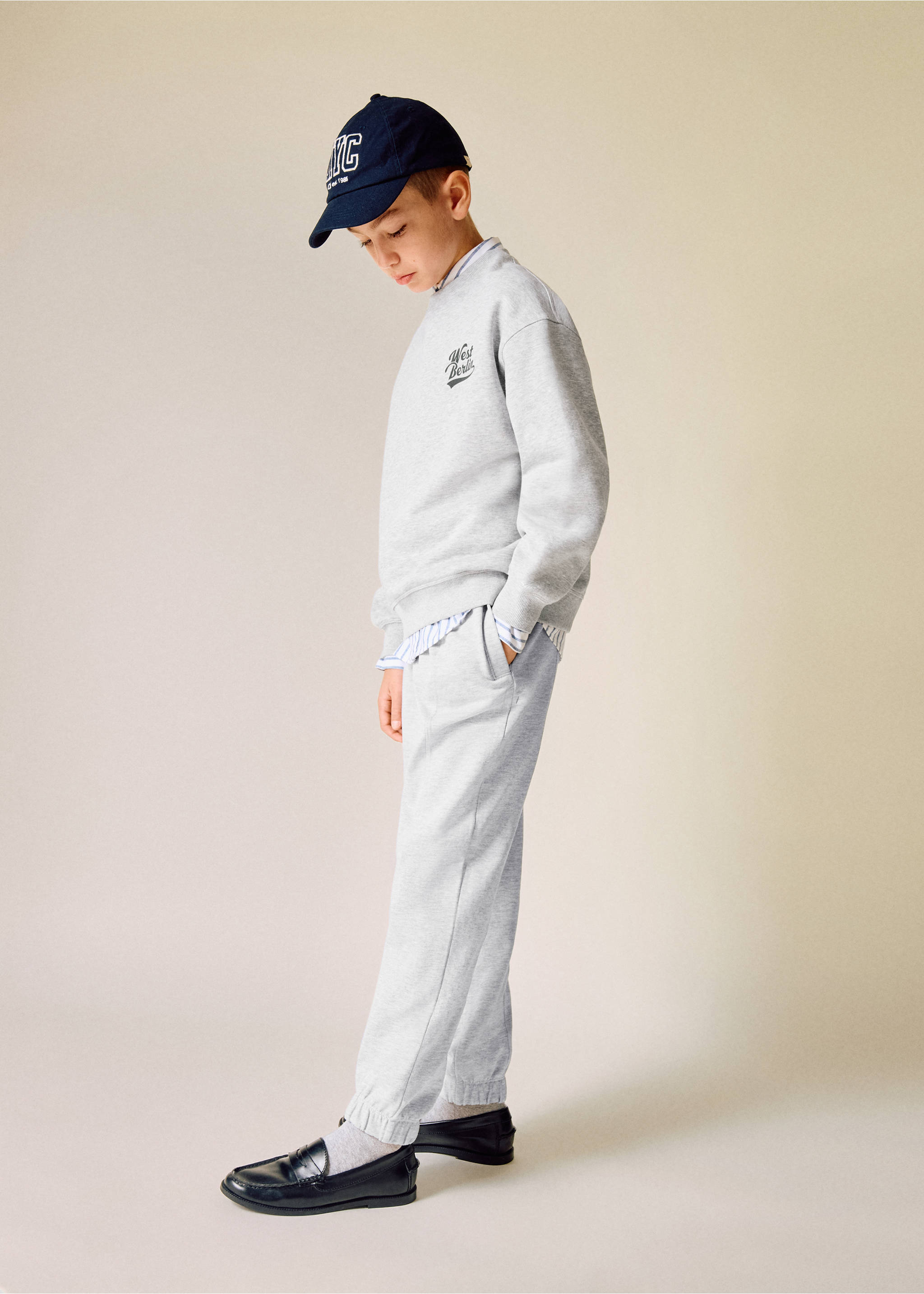 Printed cotton sweatshirt - General plane, Medium Heather Grey. Ref: 17016349-00.
