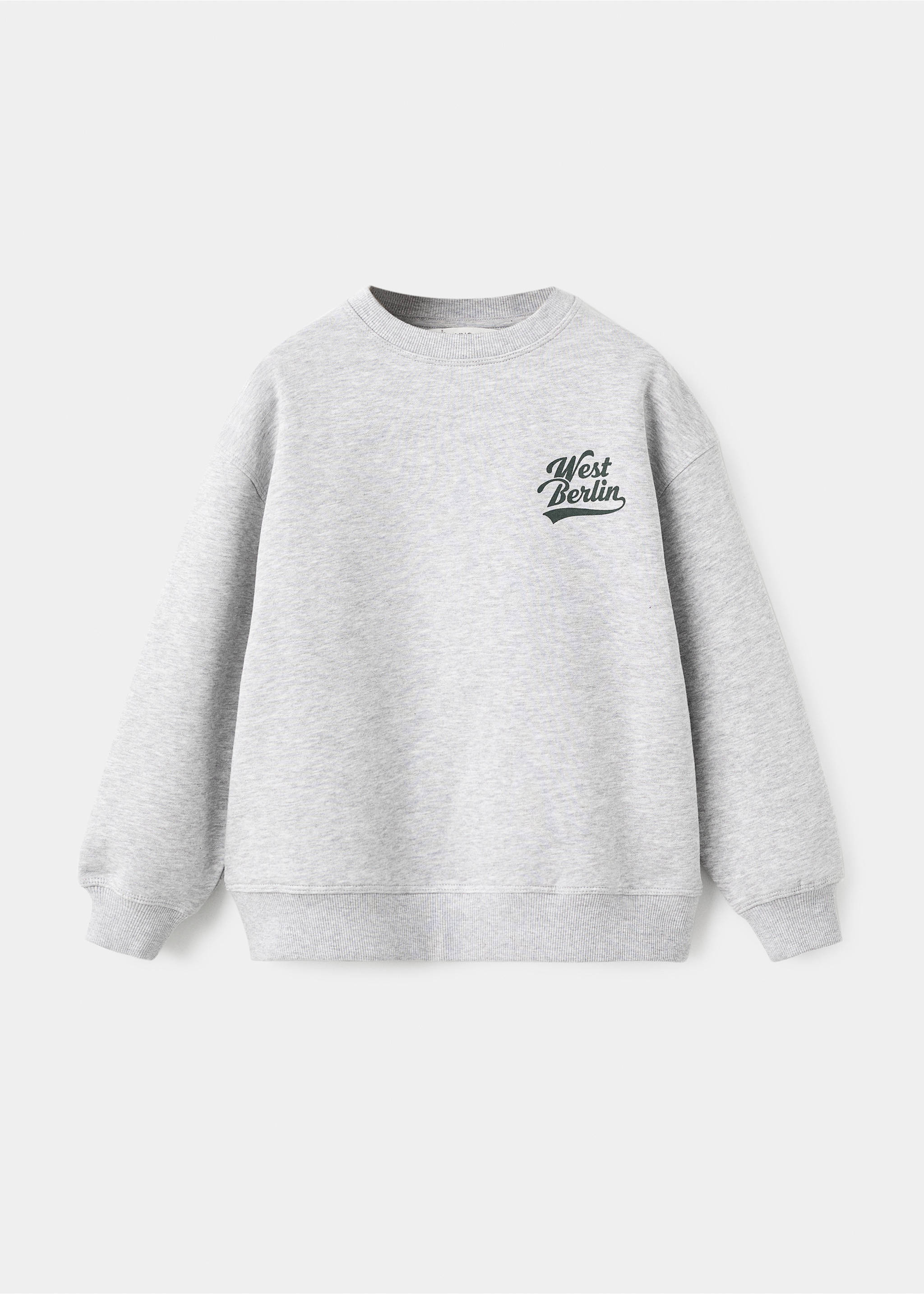 Printed cotton sweatshirt - Article without model, Medium Heather Grey. Ref: 17016349-00.