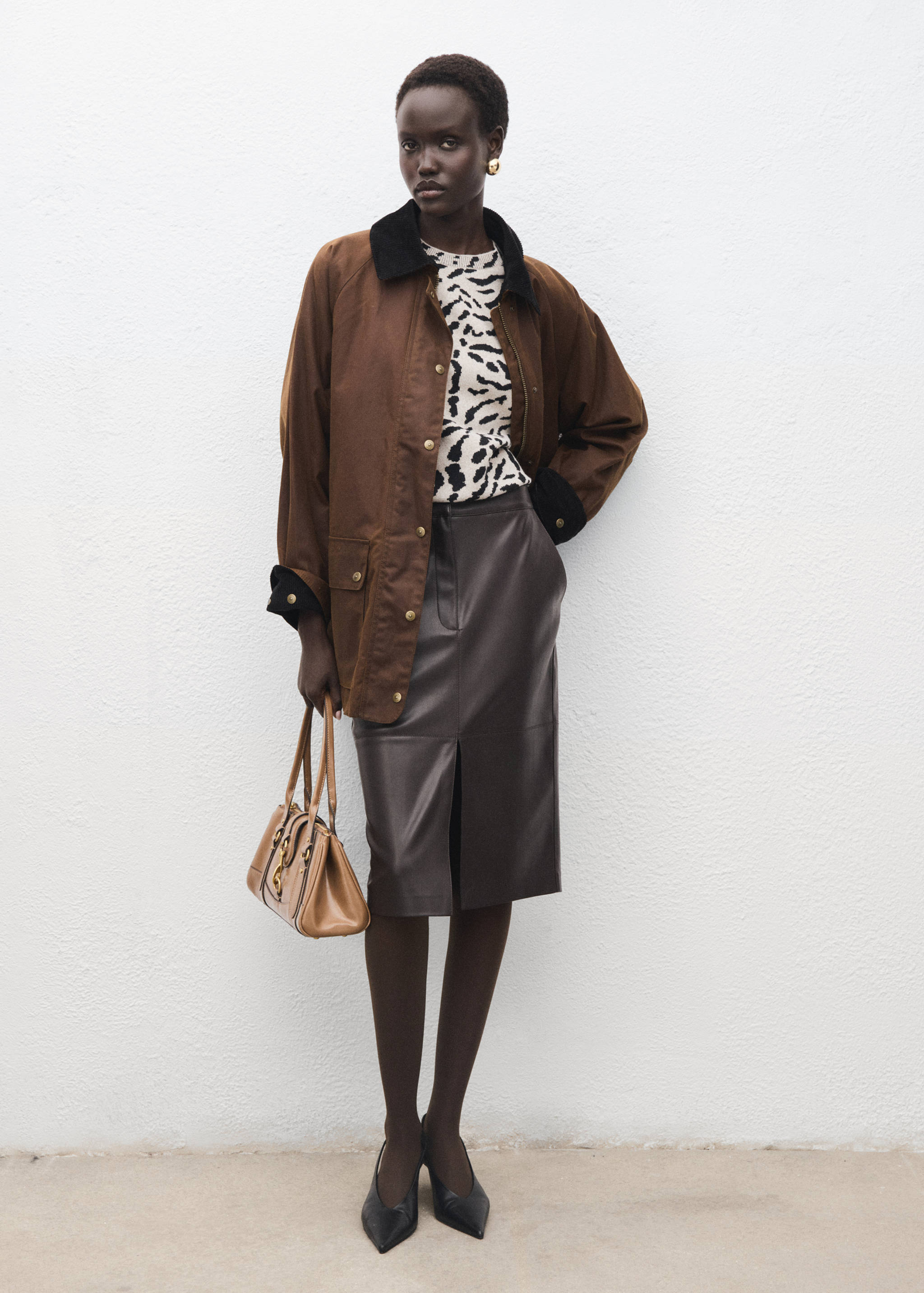 Stickad tröja animal print - Allmän bild