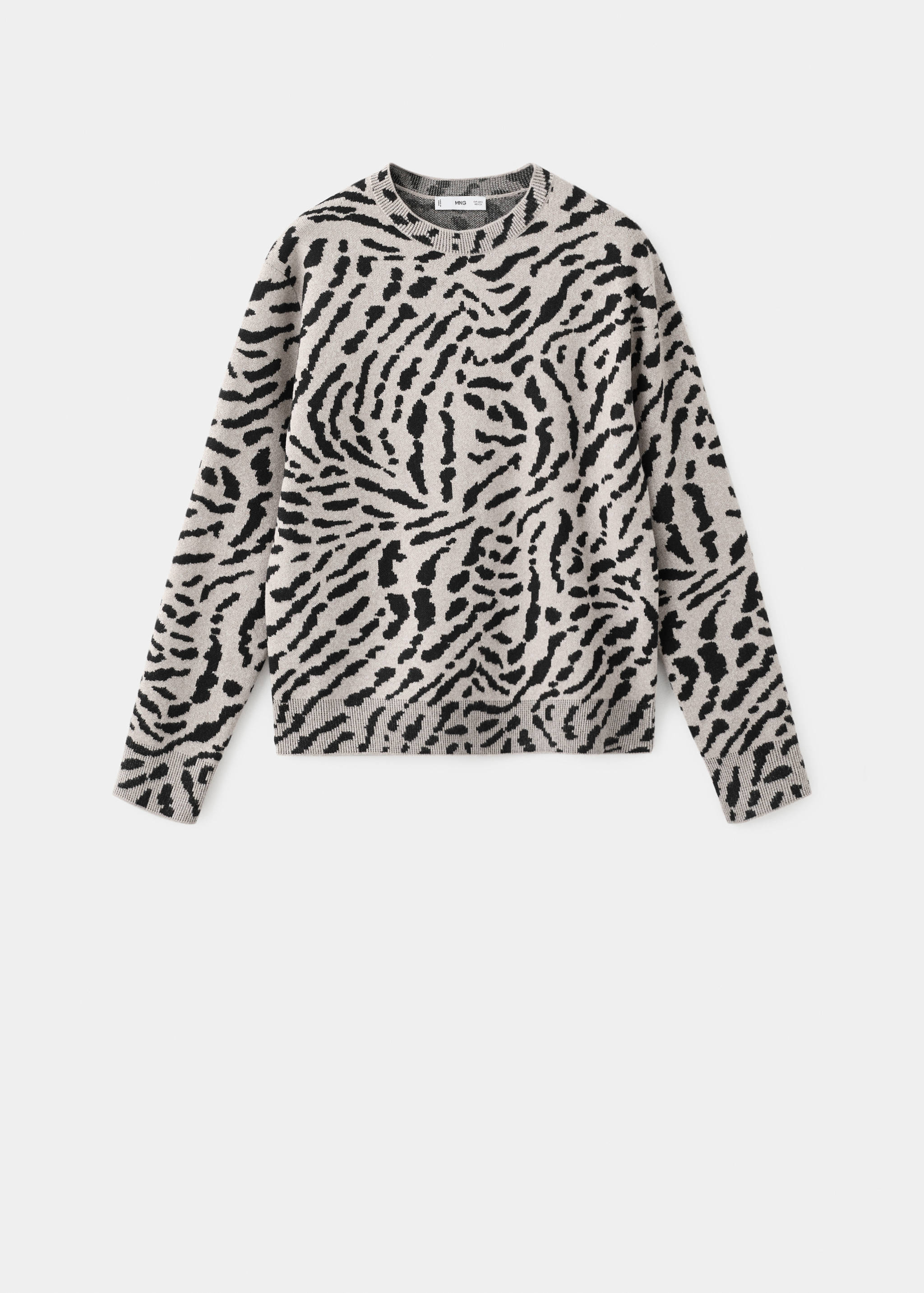 Stickad tröja animal print - Artikel utan modell