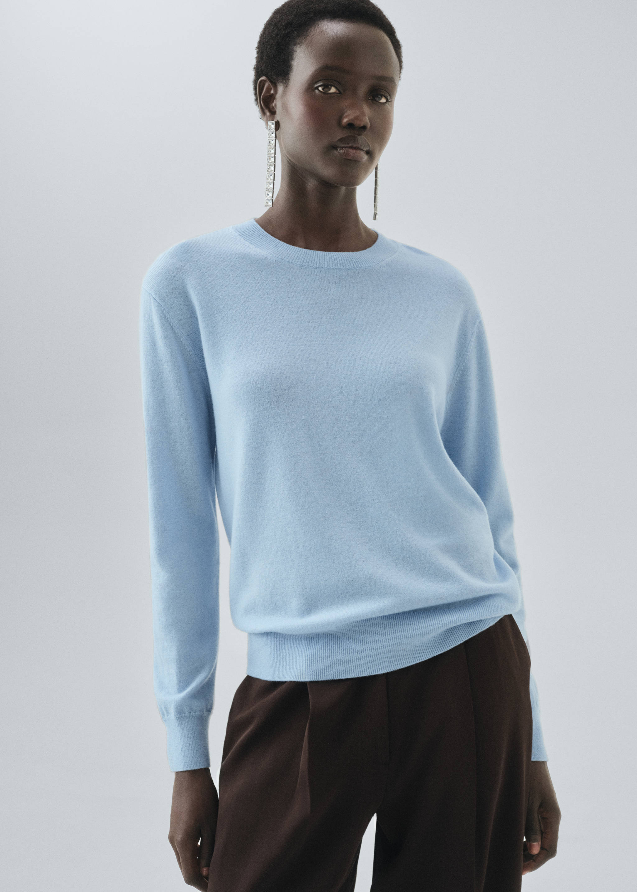 100% wool fine-knit sweater - Medium plane