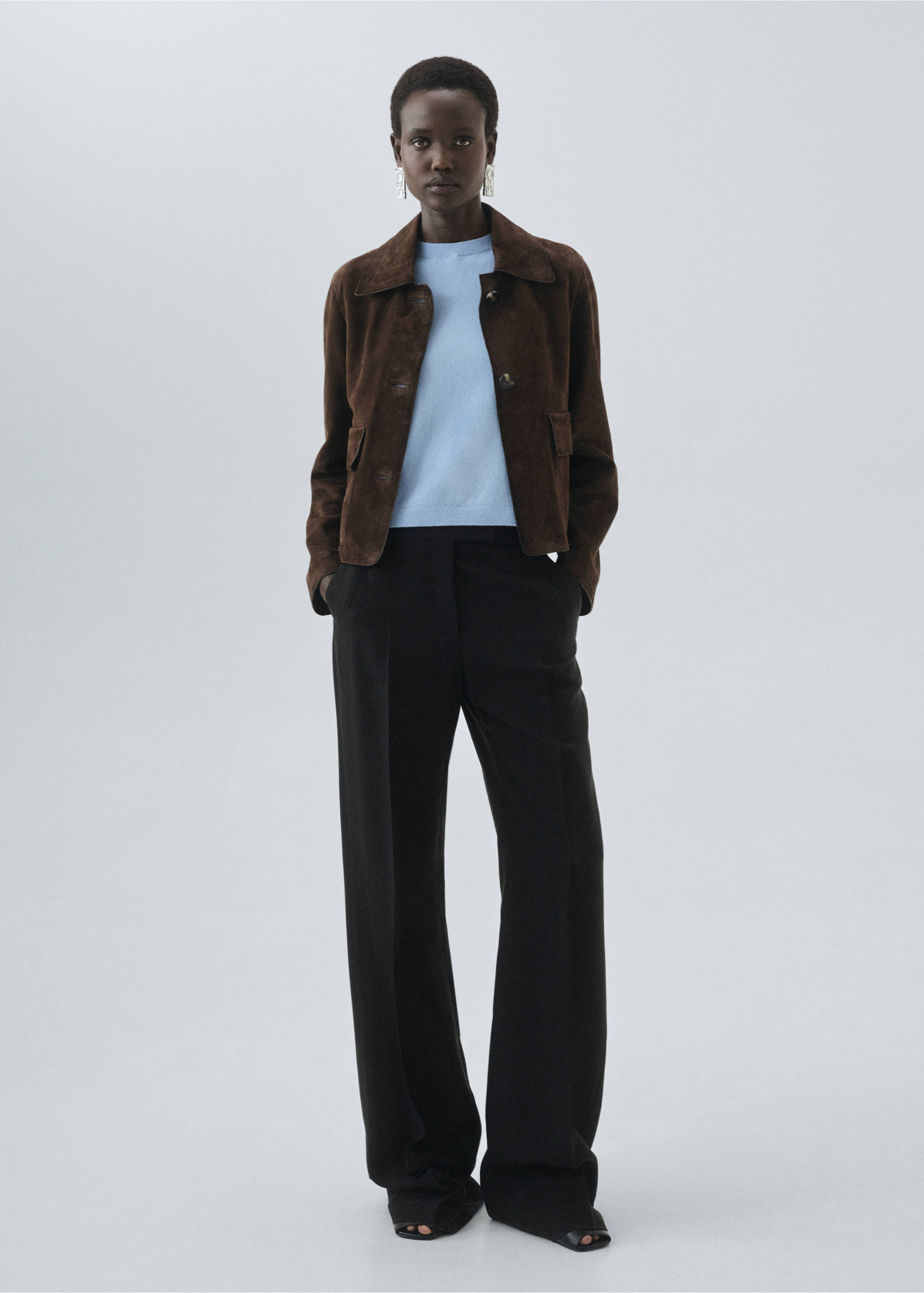 Short-sleeved wool sweater - General plane, Sky Blue. Ref: 17016357-00.