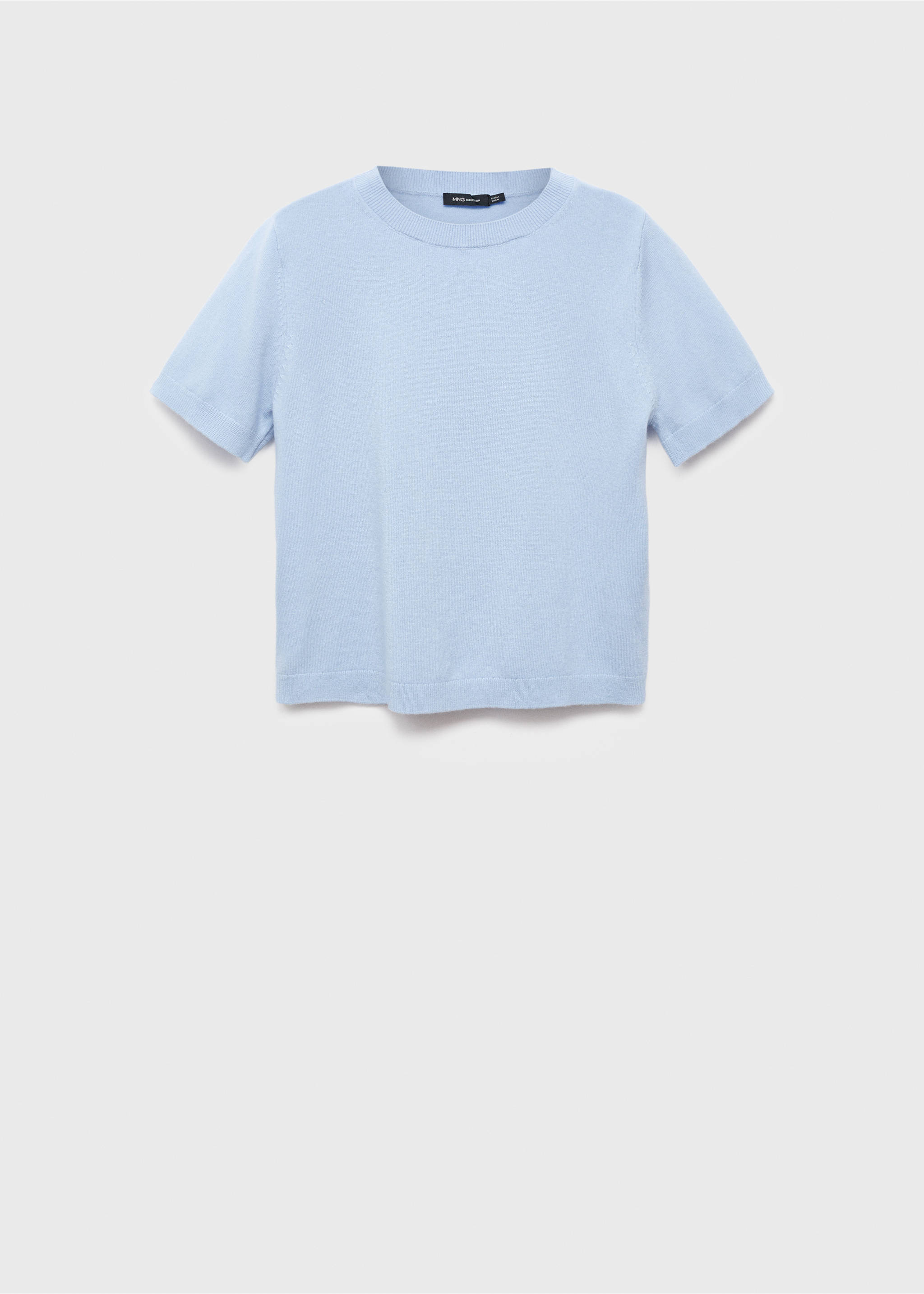 Short-sleeved wool sweater - Article without model, Sky Blue. Ref: 17016357-00.