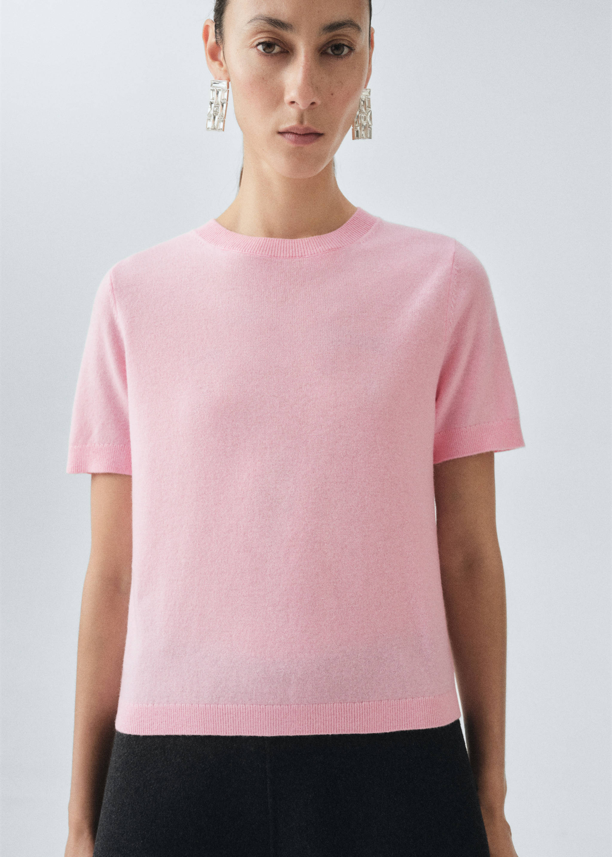 Short-sleeved wool sweater - Medium plane