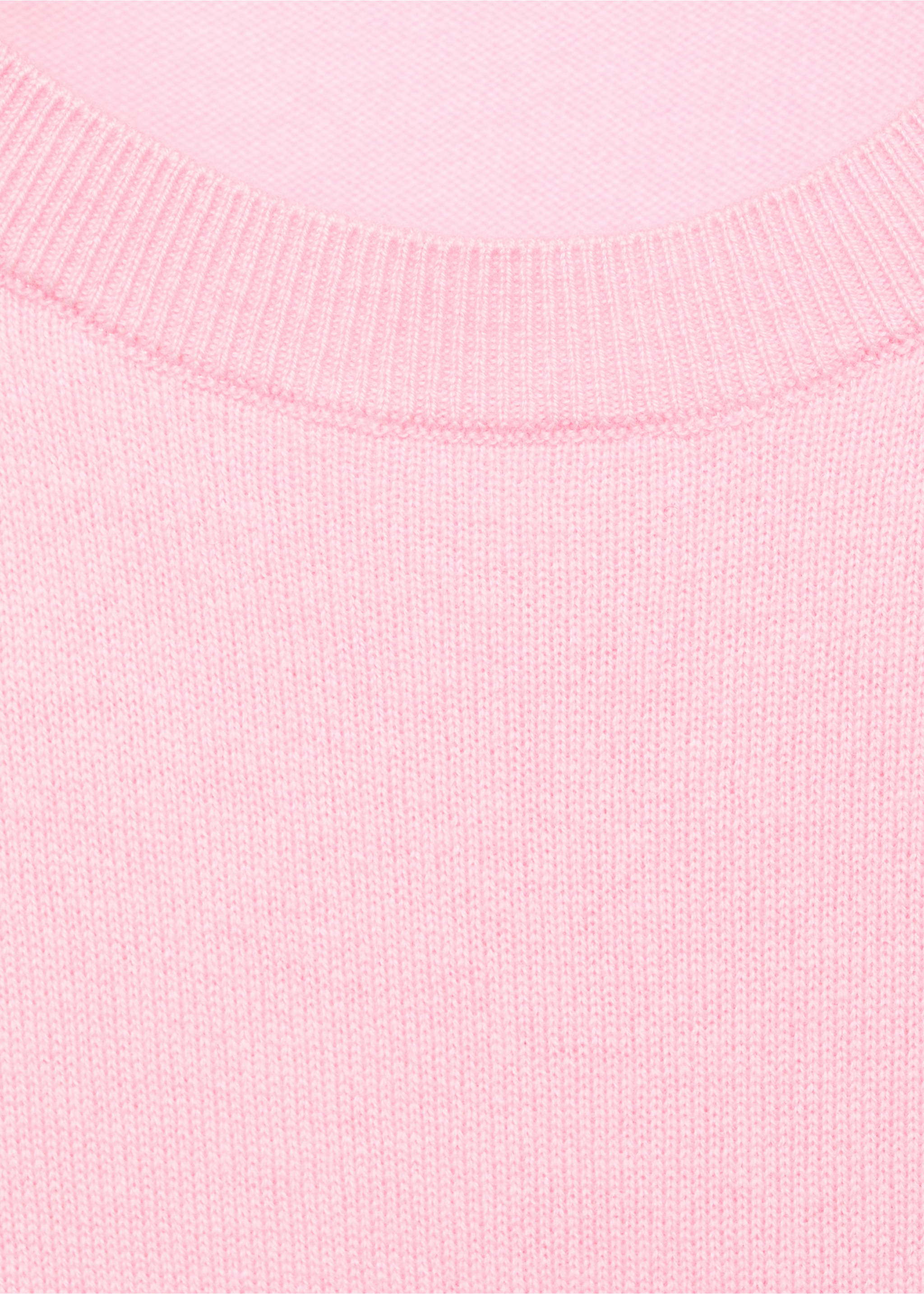 Short-sleeved wool sweater - Details of the article 8, Pink. Ref: 17016357-00.