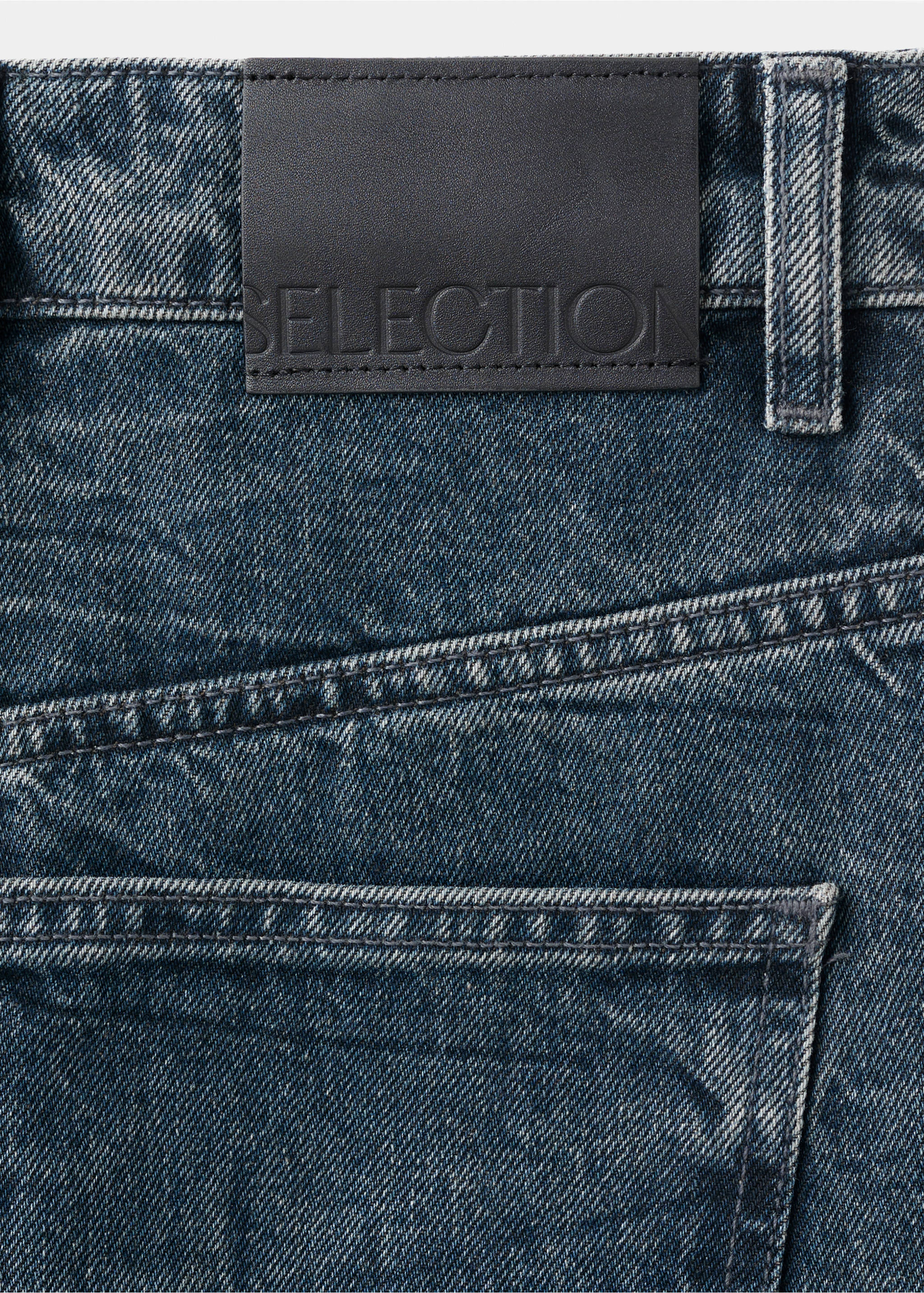 Mid-rise straight jeans - Details of the article 0, Deep Dark Blue. Ref: 17016358-00.
